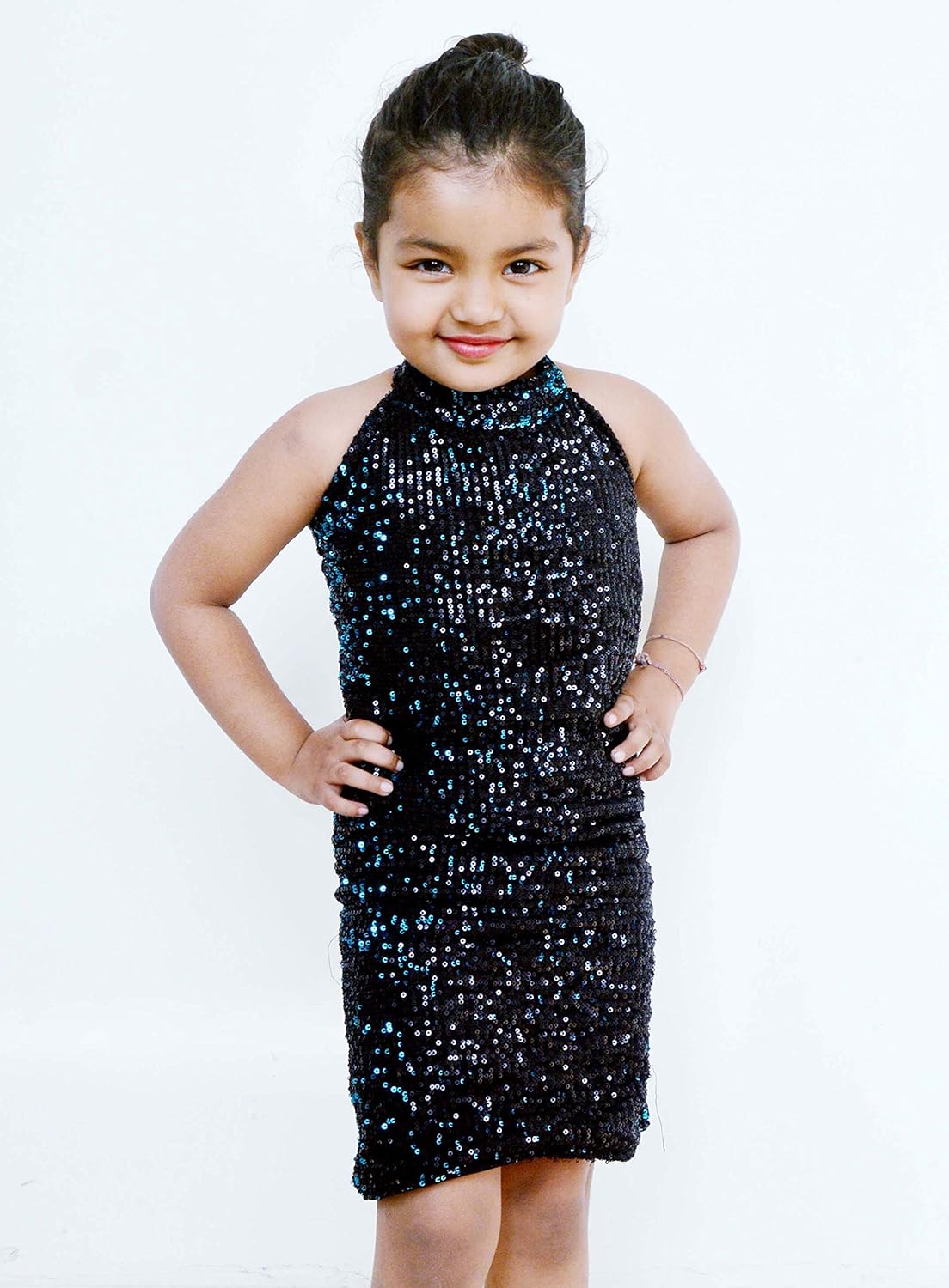 Tanvi Creations Girl S A Line Midi Dress Tcbbgsdress Black 2 3 Years Amazon In Clothing Accessories