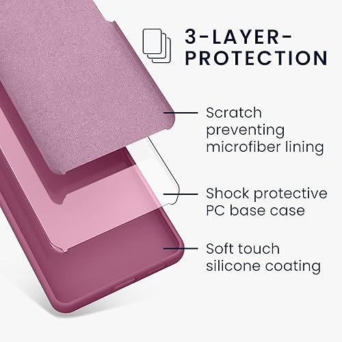 Miniatura 6 de kwmobile Funda compatible con Samsung Galaxy S22 - Funda de silicona TPU con acabado suave - Violeta orquídea