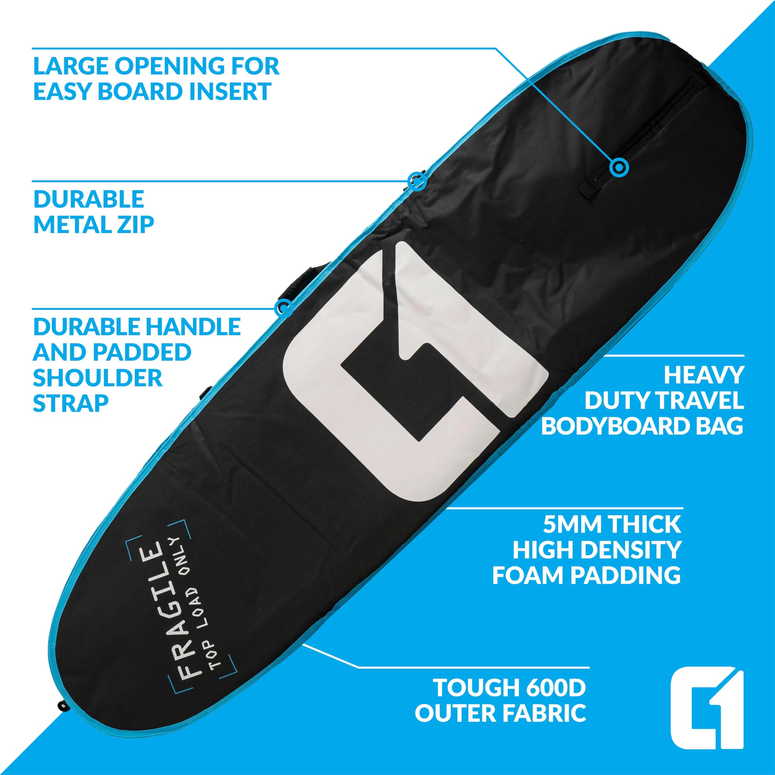 Circle One Doppelter Surfbrett Reisetasche (passt 2 Taschen)