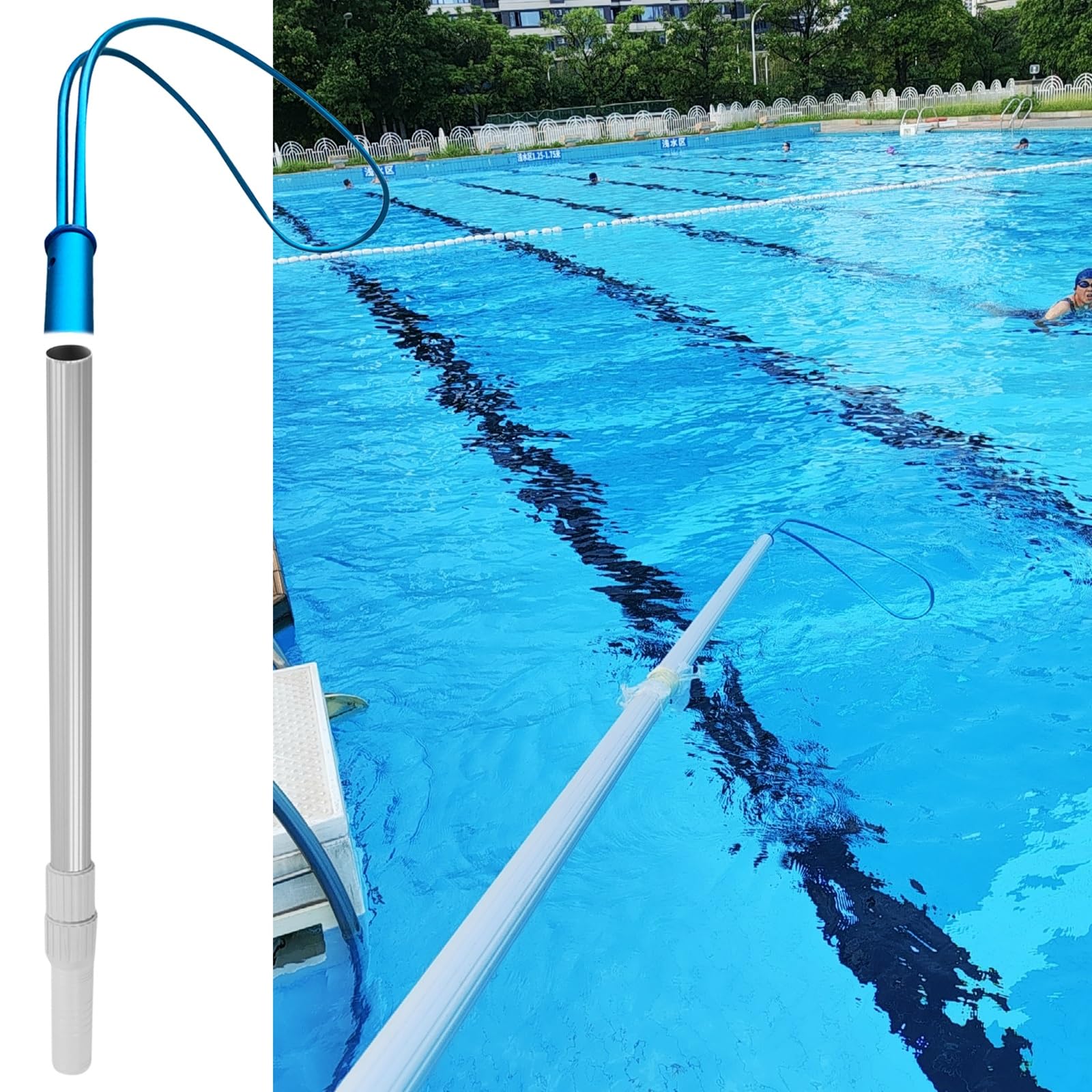 GHHVFEC Telescopic Rescue Hook for Pool Safety - Professional Life-Saving Rod with Adjustable Length for Emergency Water Rescue