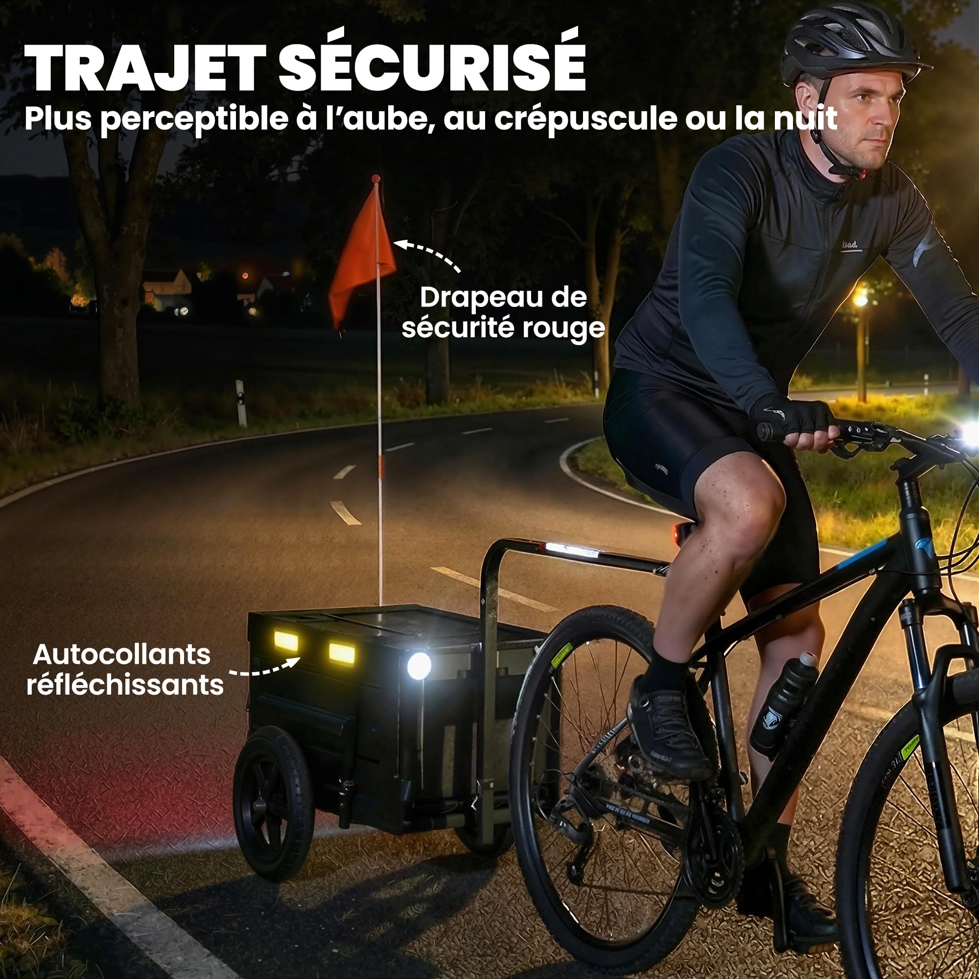 SPORTNOW Remorque Vélo Cargo Pliable 65L 30kg Roues 12" Noir