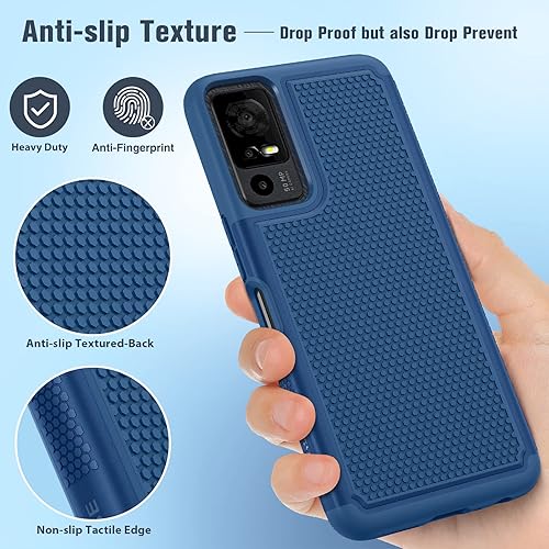 Miniatura 3 de FNTCASE Funda para TCL 40-XE 5G Funda de teléfono con textura mate de doble capa a prueba de golpes de grado militar  Protección resistente a prueba