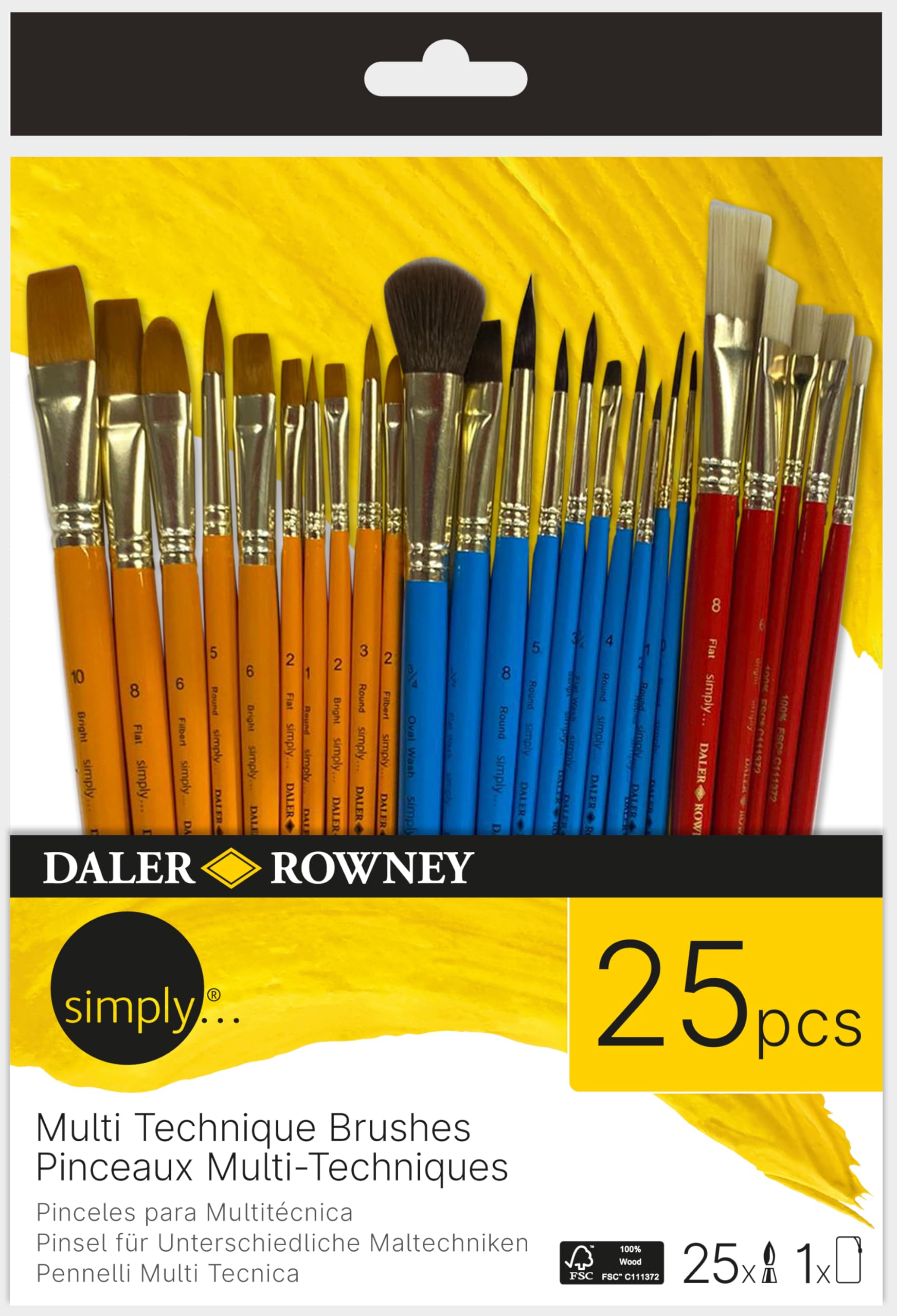 Daler-Rowney Simply Mixed Media Brush Set 25 Pieces