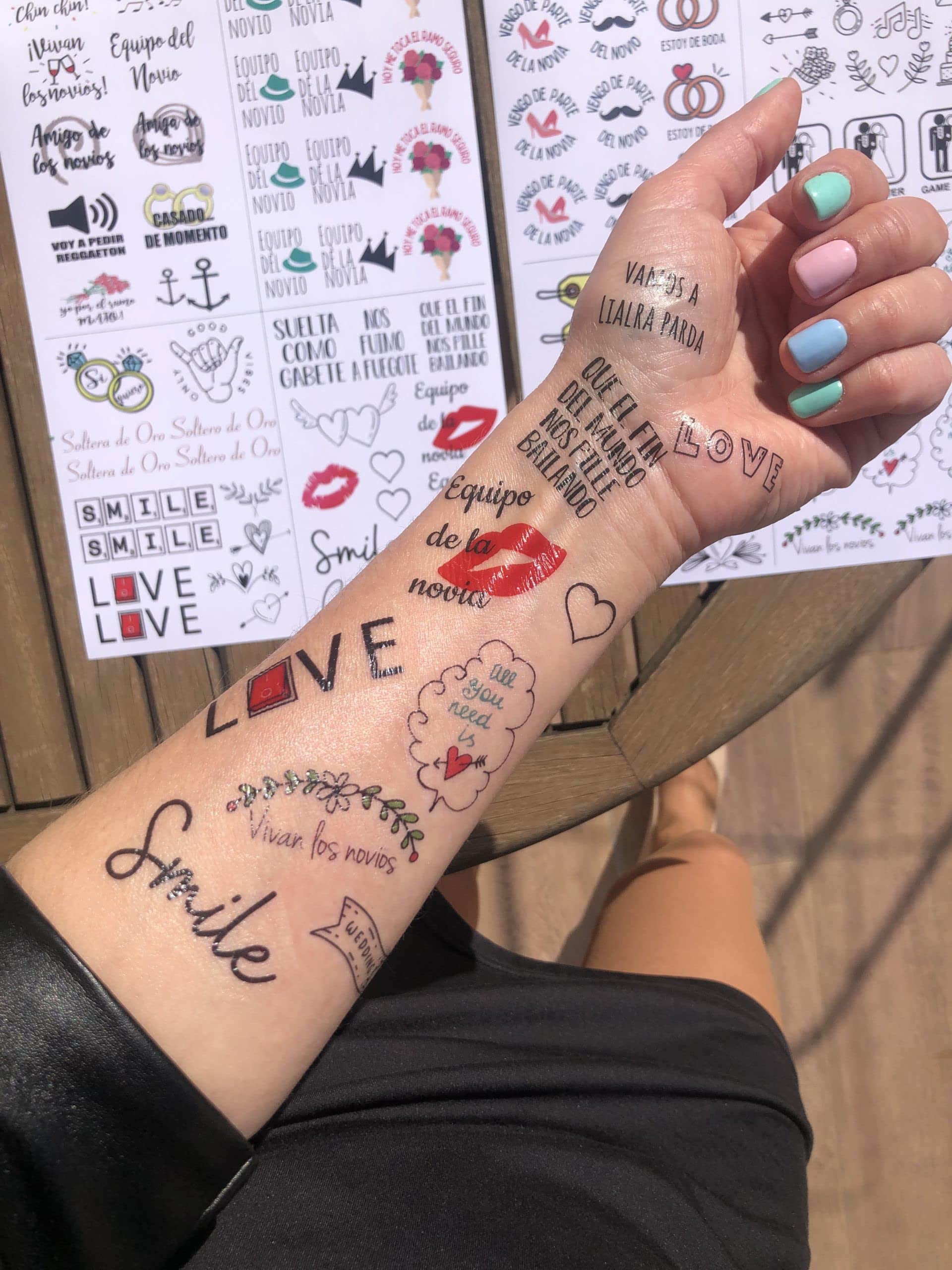 Uvimark - 50 Tatuajes temporales personalizados de 4x4 cm con el diseño o foto que quieras - Calcomanías para bodas, fiestas, cumpleaños - Calcamonías Personalizadas