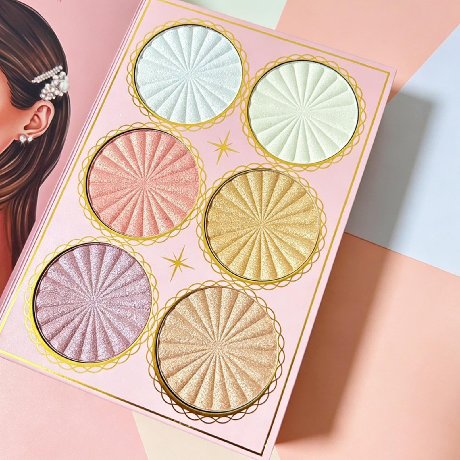 Libro Trucco Palette 6 A Lunga Durata E Alta Pigmentazione | Kit Lucidalabbra Ombretto E Contouring Per Donne Ragazze Viaggio Vita Quotidiana Appuntamenti Matrimonio Ballo Di Fine Anno