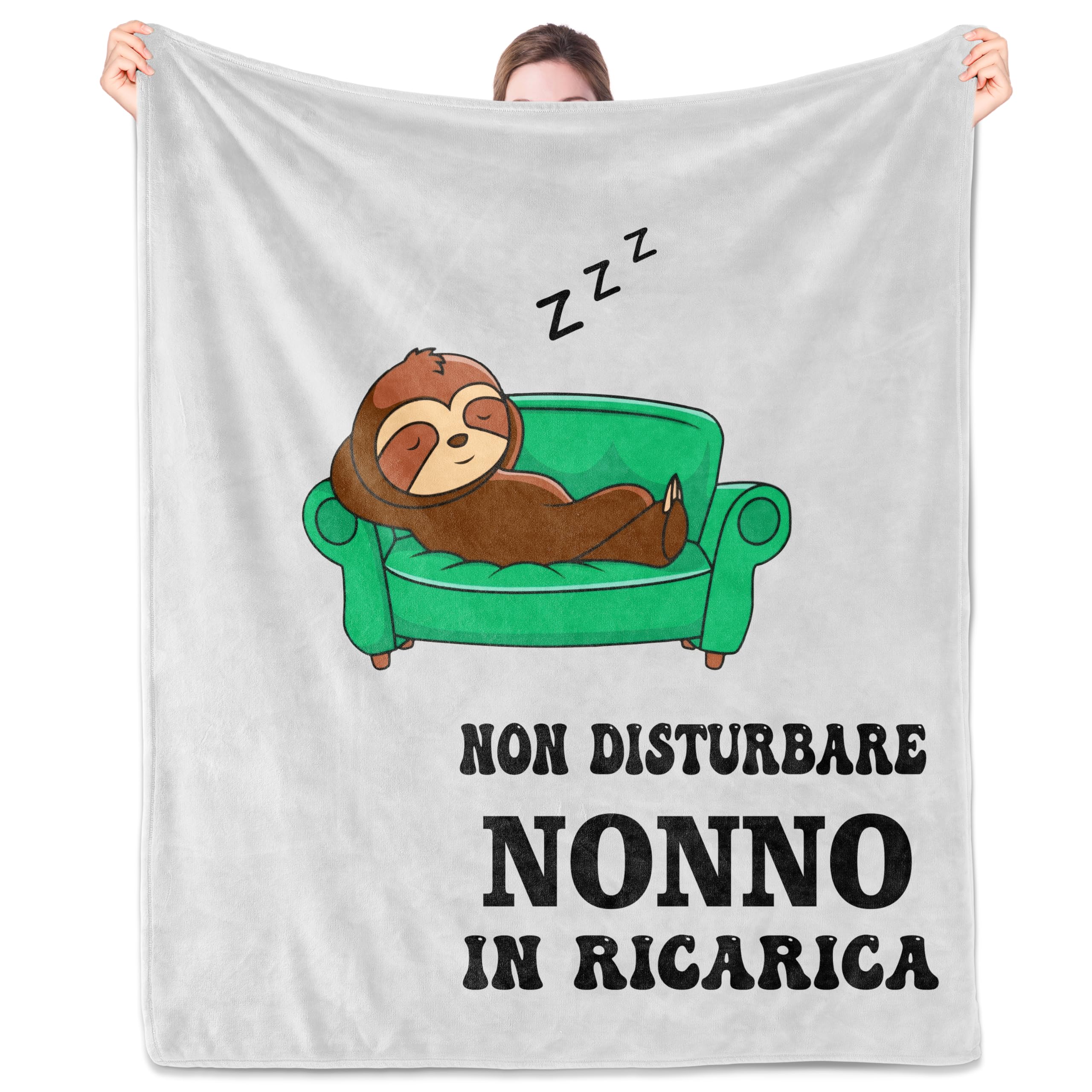 Coperta Personalizzata Per Nonno - 130x150cm In Flanella, Regalo Emozionale Per Festa Del Papà - Foto 8