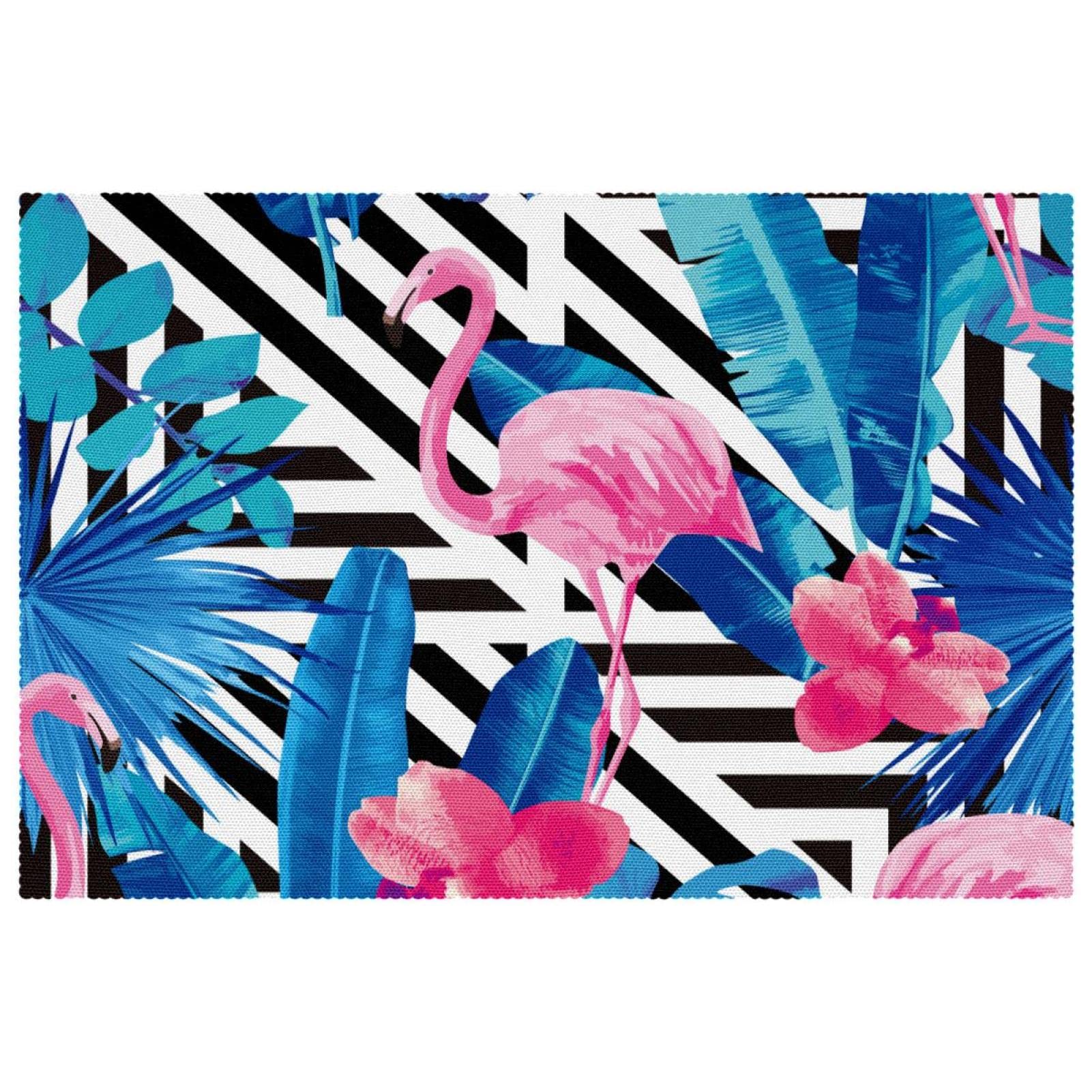 Set de table flamant rose par 6 pièces lavables de 30x45 cm résistants pour repas