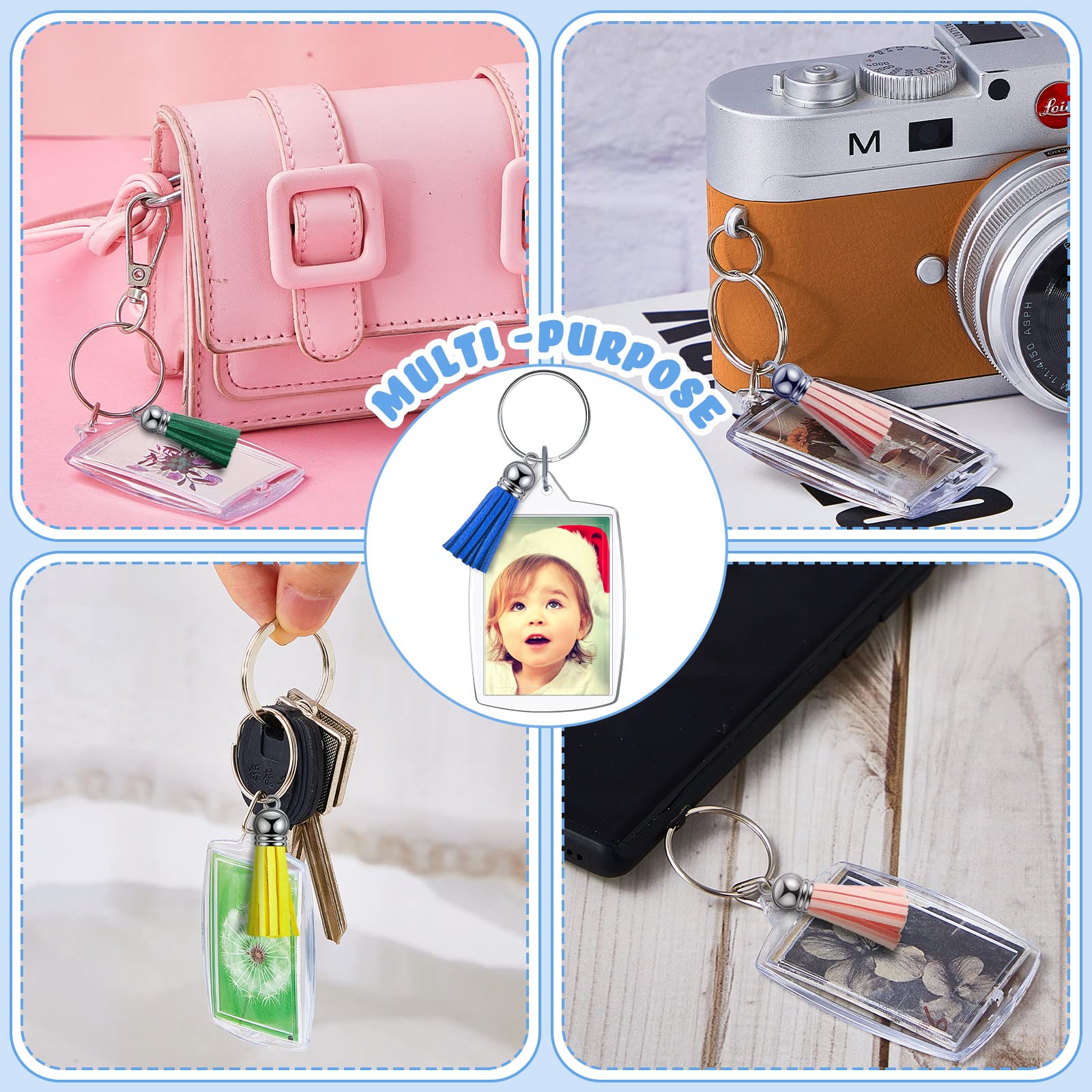 32 Stück Acryl-Fotorahmen Schlüsselanhänger – 5,1x7,6 Cm, Transparent, Für Fotos & DIY-Geschenke