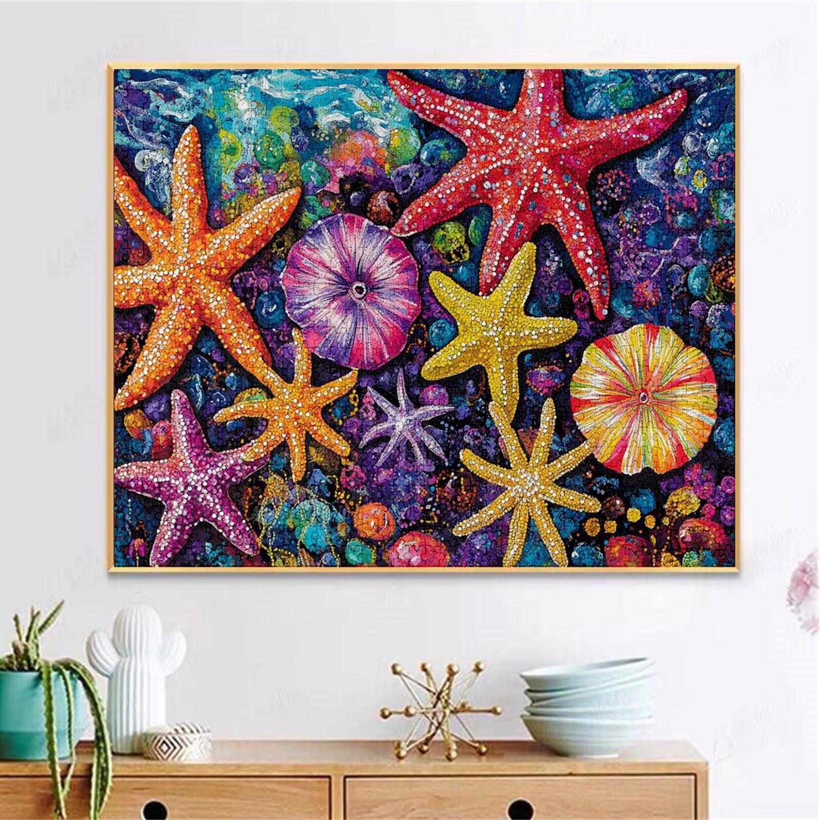 Puzzle 5000 Pezzi, 3 4 5 Anni Puzzle Colore 6 7 8 Anni Giochi Educativi Sostenibili Con Motivi Per Adulti Da Gioco in Legno Di Alta Qualità Jigsaw Stella marina per Gioco Familiare, Regalo H-1790