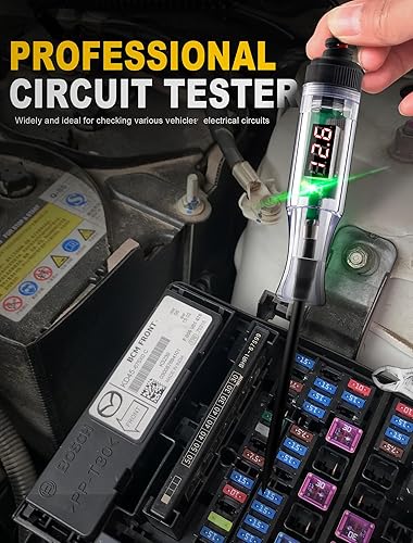 Miniatura 6 de Probador de circuito LED digital automotriz de 5 a 90 V con pantalla de voltaje, probador de voltaje bidireccional automático, bolígrafo de prueba