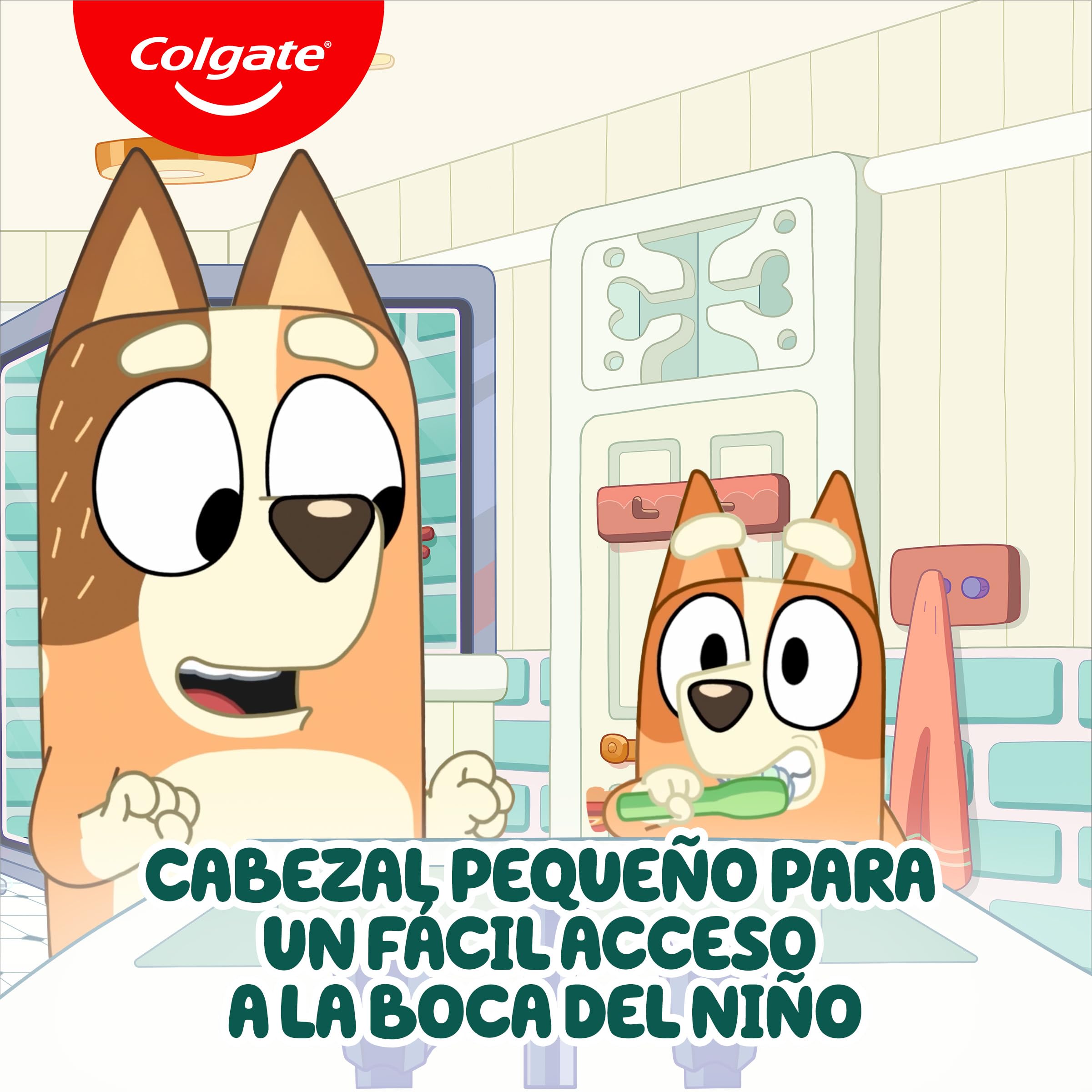 Colgate Pack 12 x 2 Cepillos de dientes Kids Bluey 2-5 años, cepillo de dientes infantil, cabezal pequeño, filamentos extra suaves para una limpieza delicada, mango redondo para un agarre cómodo