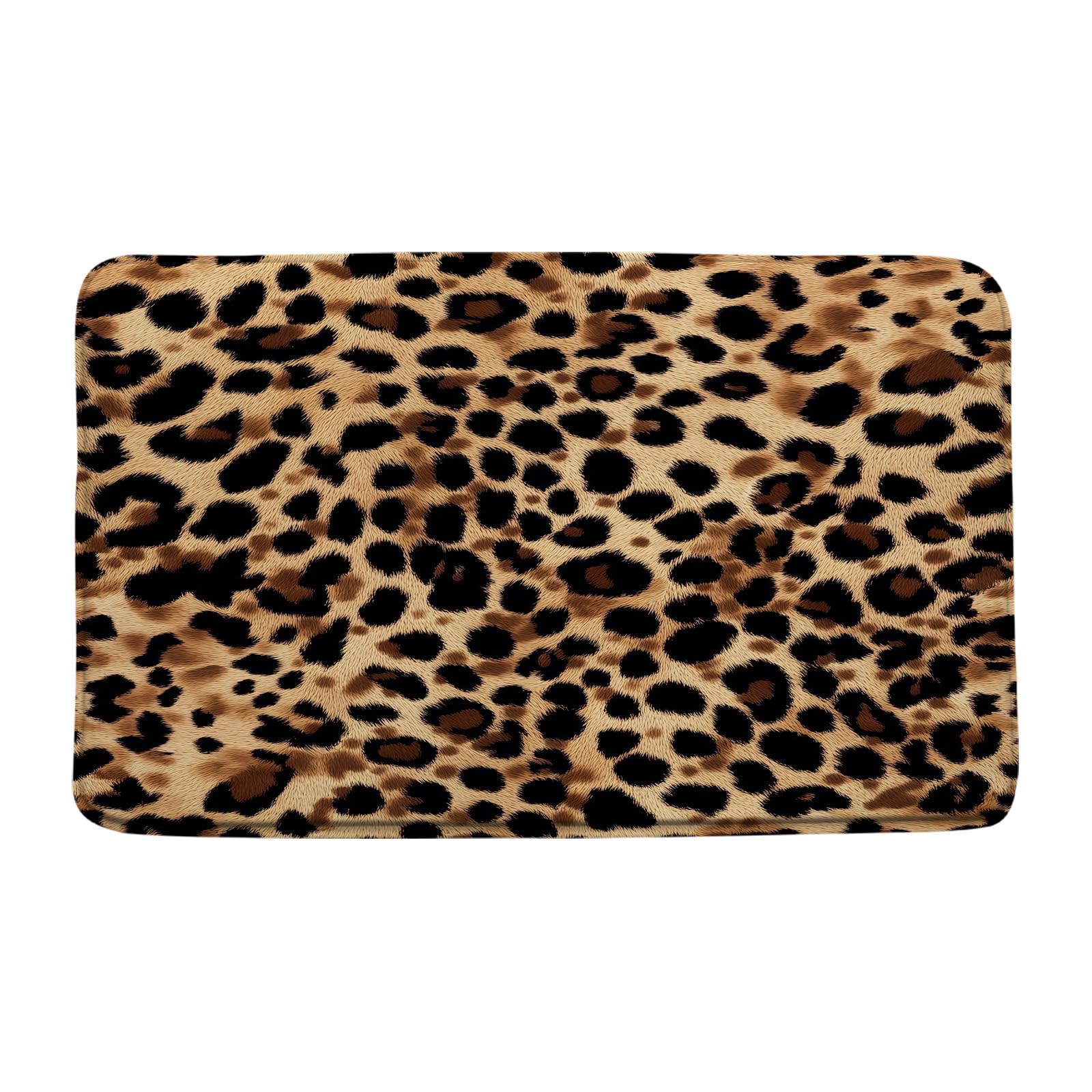 NYCCSM Leopard Bath Mat Cheetah Print Meditation Soft Memory Foam Rug for Bathroom Kitchen,17.8W x29.5H.