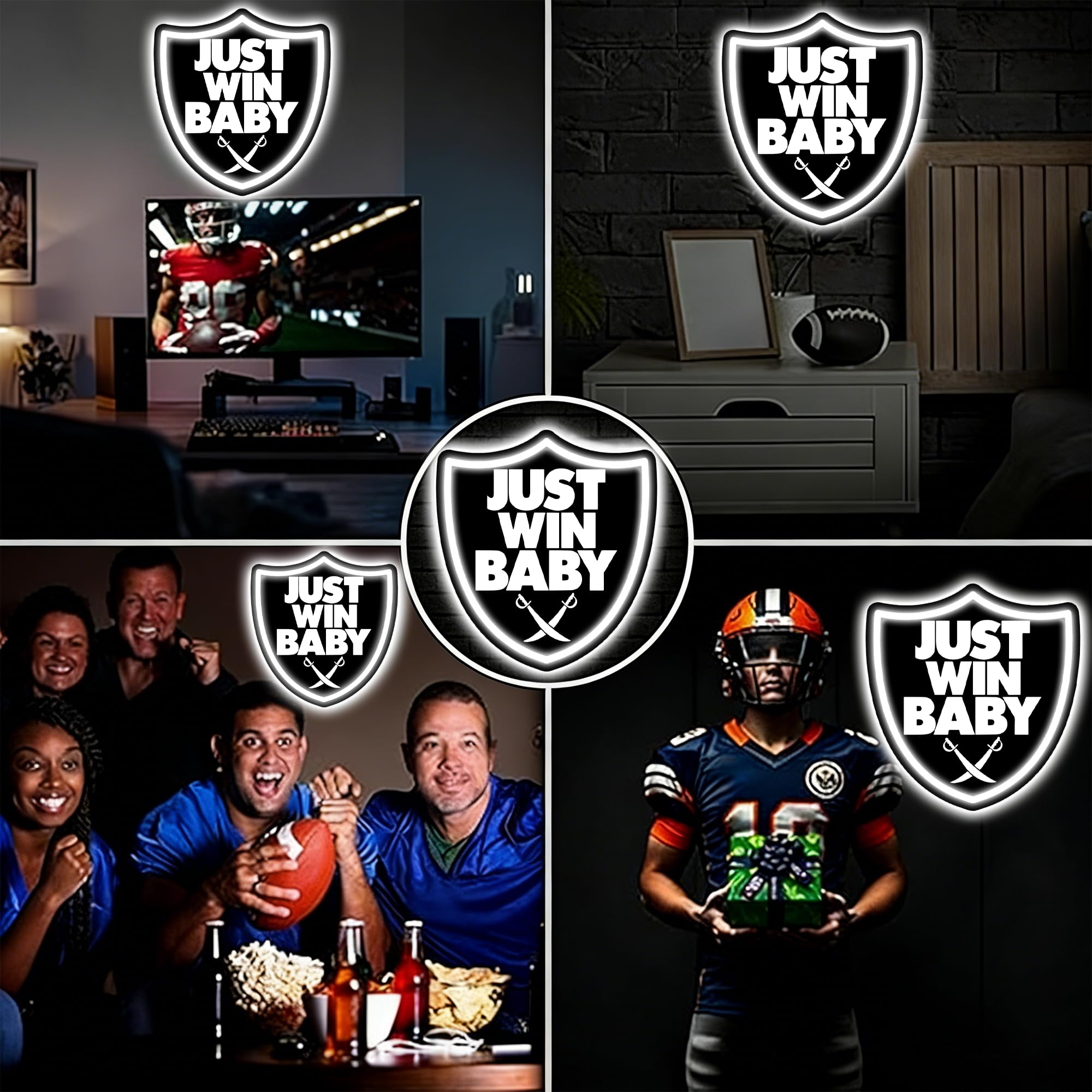 Targa al neon della squadra di calcio, con luce a LED dimmerabile, con logo Merch, alimentata tramite USB, per decorazione da parete, camera da letto, sala giochi, regalo di compleanno per bambini e