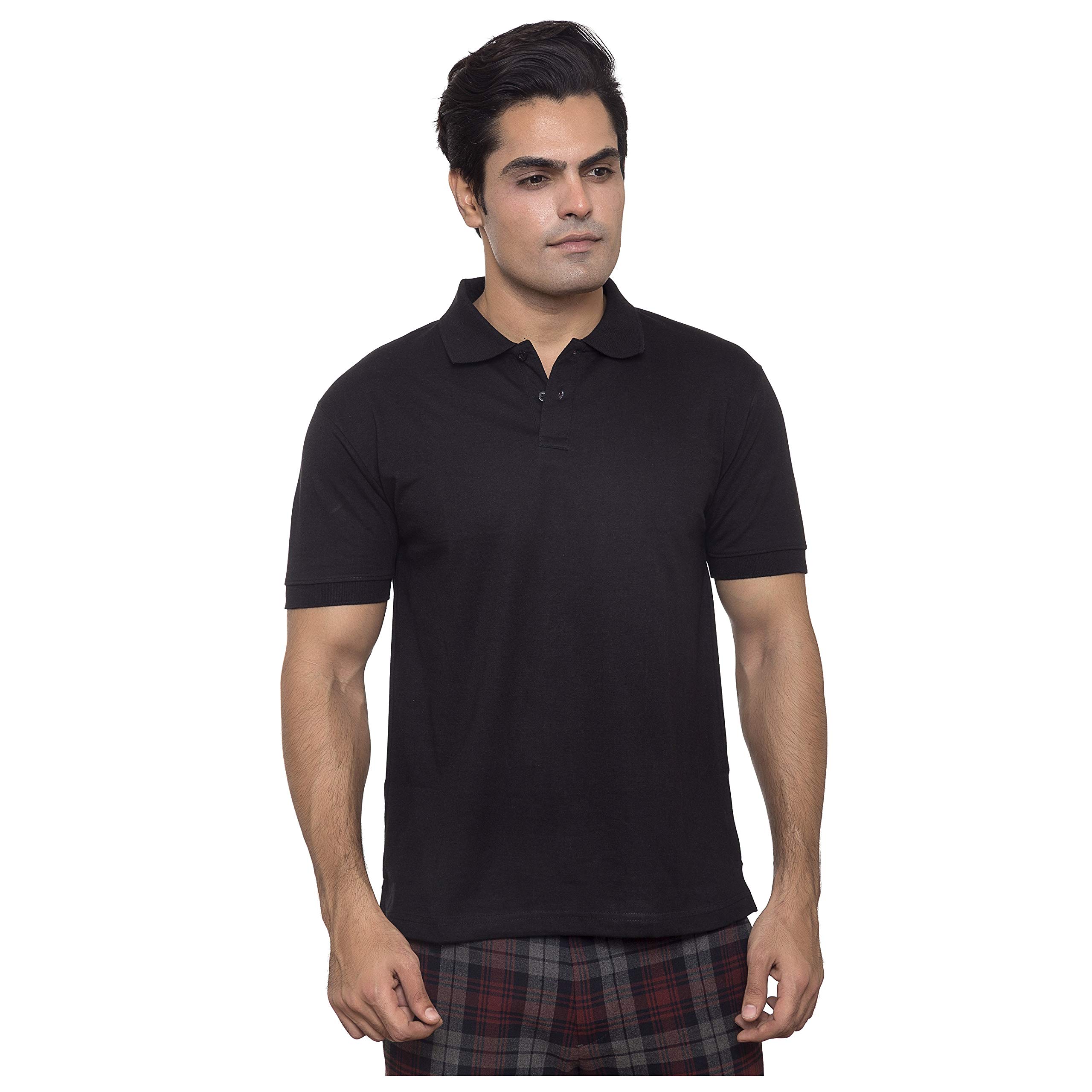 SANTHOMEMen's Basic DryNCool Half Sleeve Polo T-Shirt with UV Protection