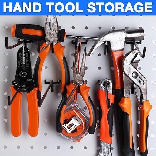 Miniatura 6 de Shimeyao 100 ganchos de acero inoxidable para estanterías para tablero de clavijas, gancho para tablero de clavijas, gancho para colgar tablero de