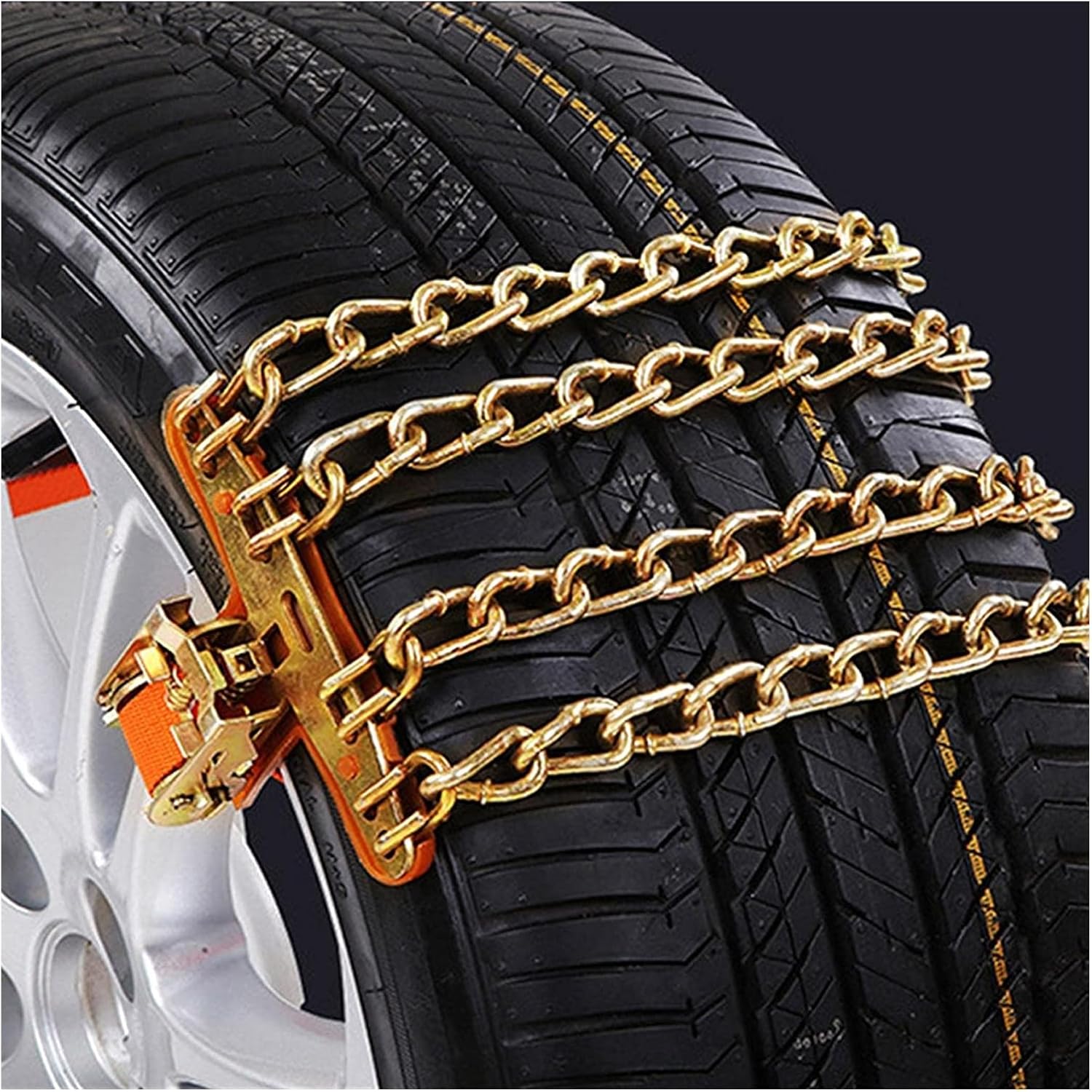 Snow Chains Car Snow Chains Anti-Skid Portable Wheel Tire Car Security Chains Vehicle for Sudden Snow Easy to Fit Emergency Snow Tyre Chains Competent(4-Way Chain)