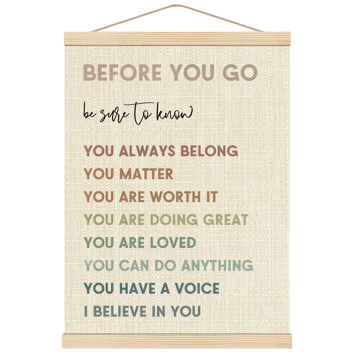 Boat Wades Affirmation For Kids, Positive Affirmations Boho Nursery Poster Hanger Frame, Inspirational Wall Art Hanging Banner Decor for Kids Room