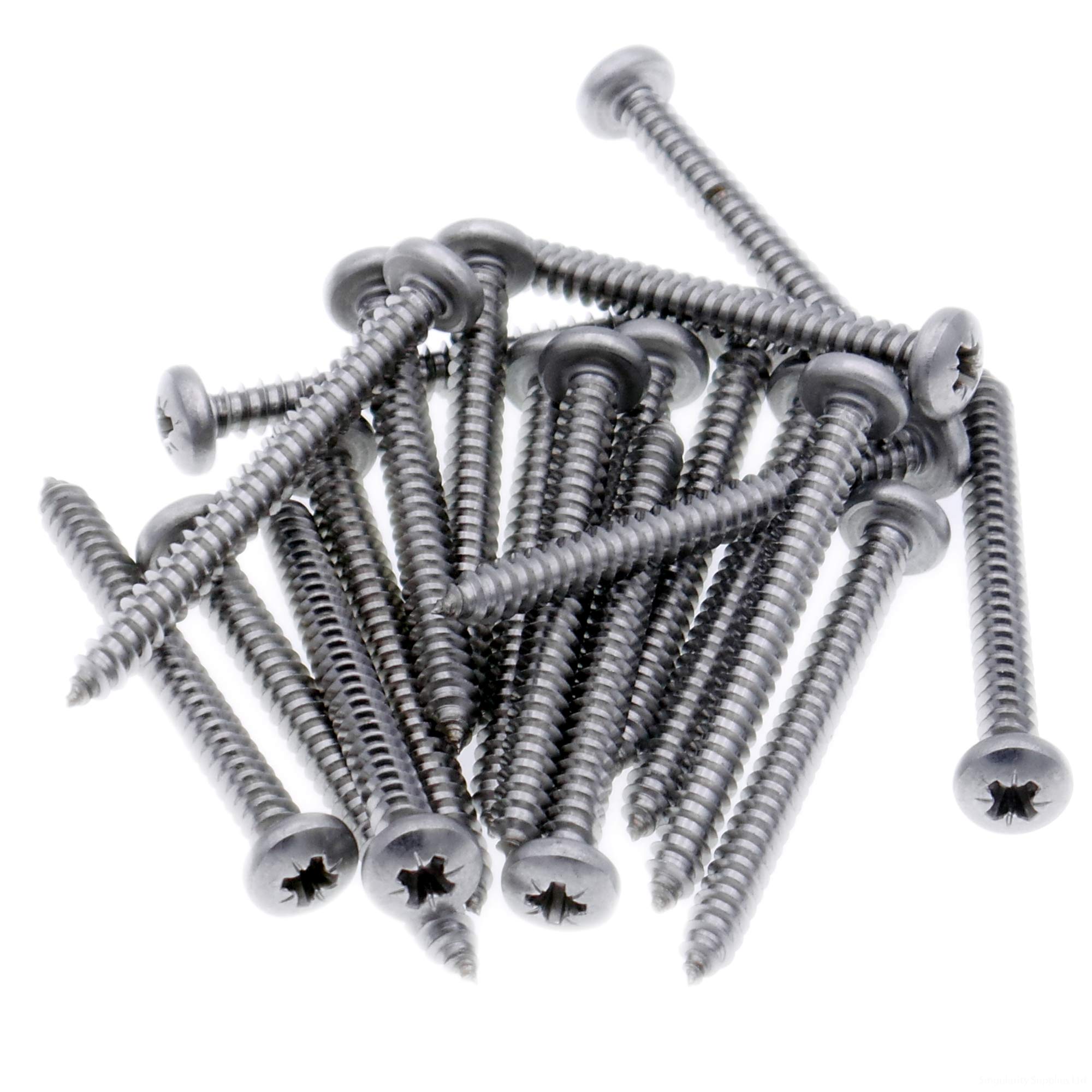 Singularity Supplies No.2 X 0.3125 (2.2Mm X 8Mm) Pozi Pan Self-Tapping Screw - Stainless Steel (A2) (Pack Of 20)
