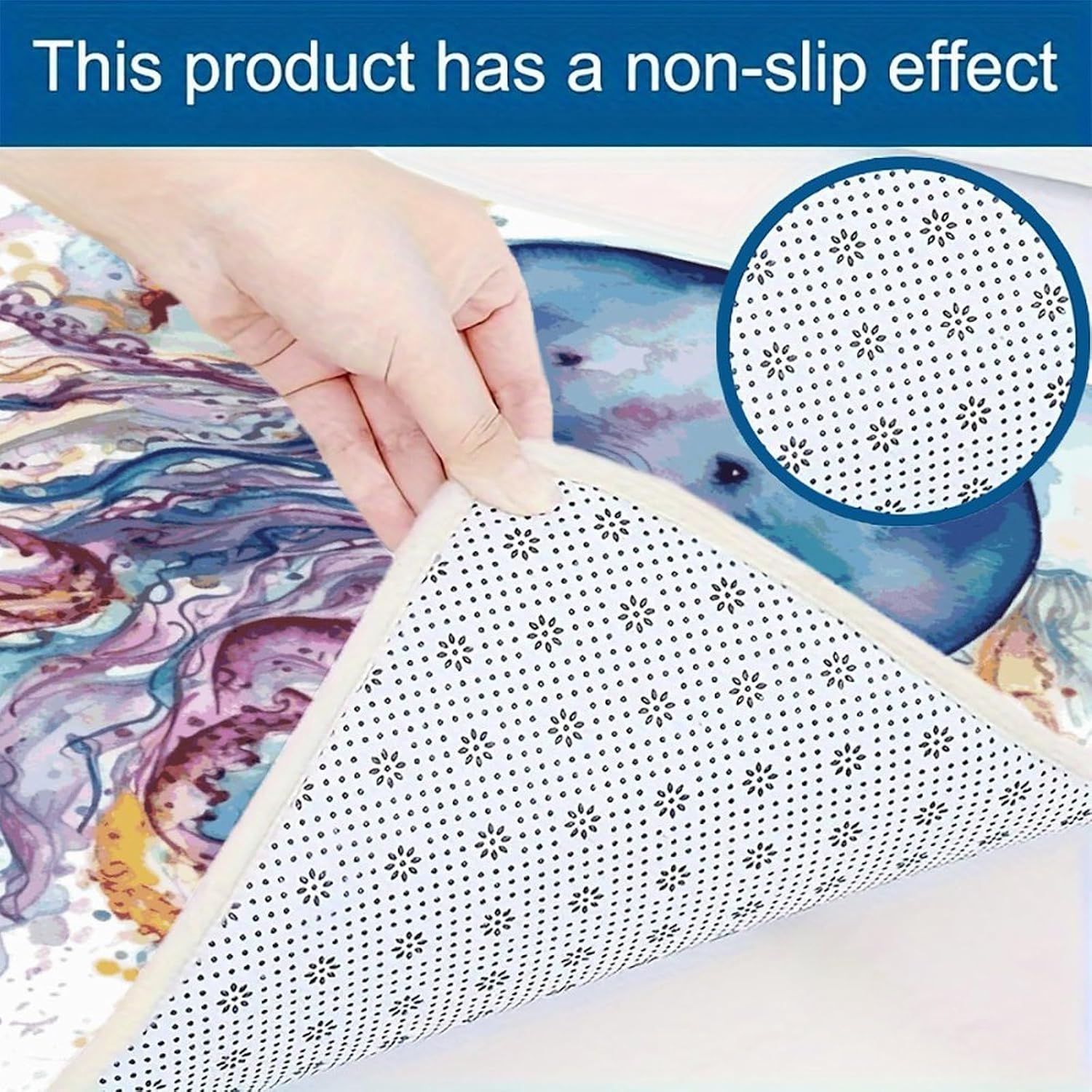 Watercolor Jellyfish Kitchen Mats Soft Absorbent Rugs for Floor Non Slip Washable Kitchen Mats Fashion Rectangular Rugs for Three-Piece Set for Laundry Office Home Sink