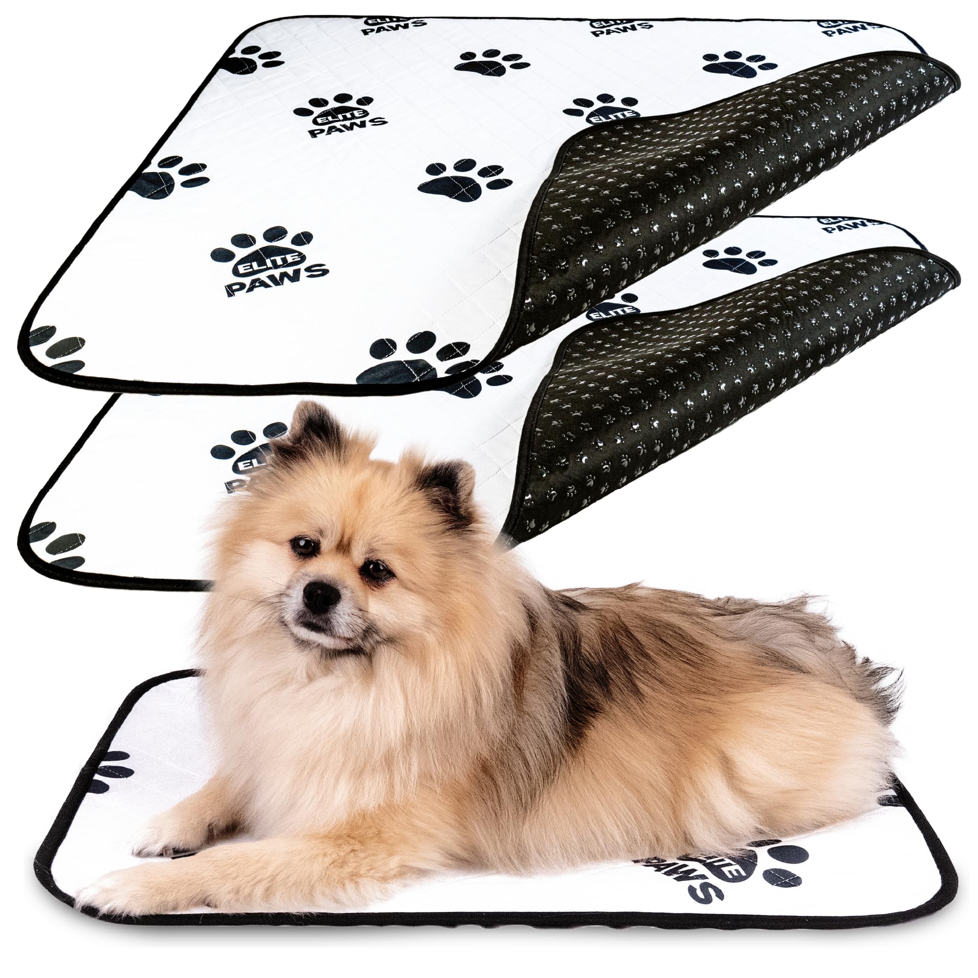 Elite Paws® UK (S) Premium Heavy-Duty Washable Dog Pee Pads (2-Pack), Extra-Thick