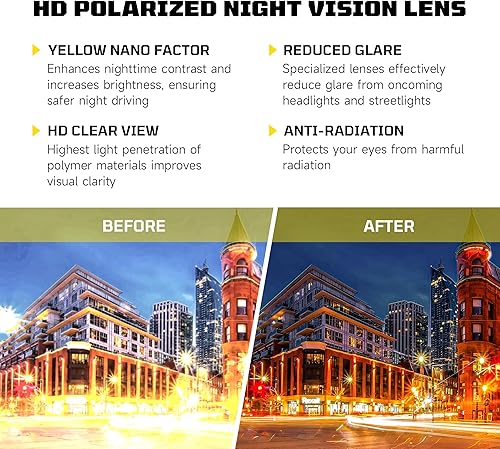 Miniatura 6 de Lentes de conducción nocturna para hombres y mujeres, lentes de visión nocturna que se ajustan sobre lentes, lentes de sol polarizados HD