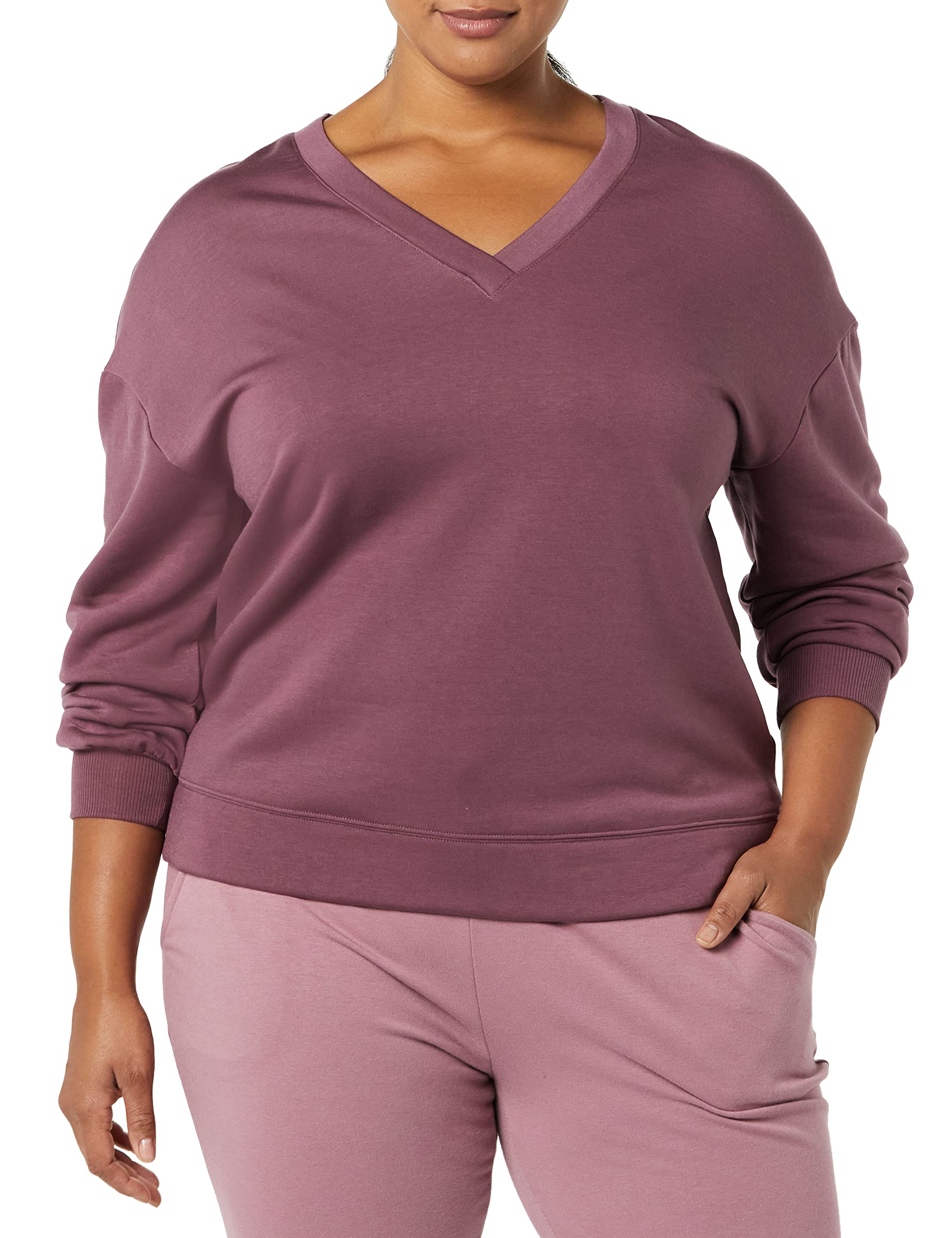 Amazon Aware Felpa in pile dalla vestibilità comoda con scollo a V (disponibile in taglie forti) Donna