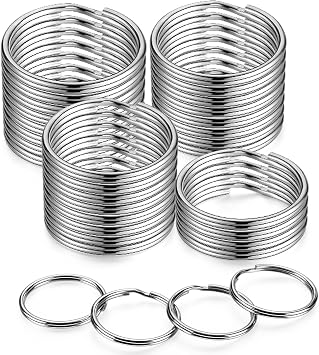 YHYZ 1.5 inch Key Rings Bulk 100pcs, Round, 38mm 1 1/2 inch Sliver Metal Spilt Key Rings, for Kechain Chain/Dog Collar tag/DIY Craft Jewelry Making/Car Key