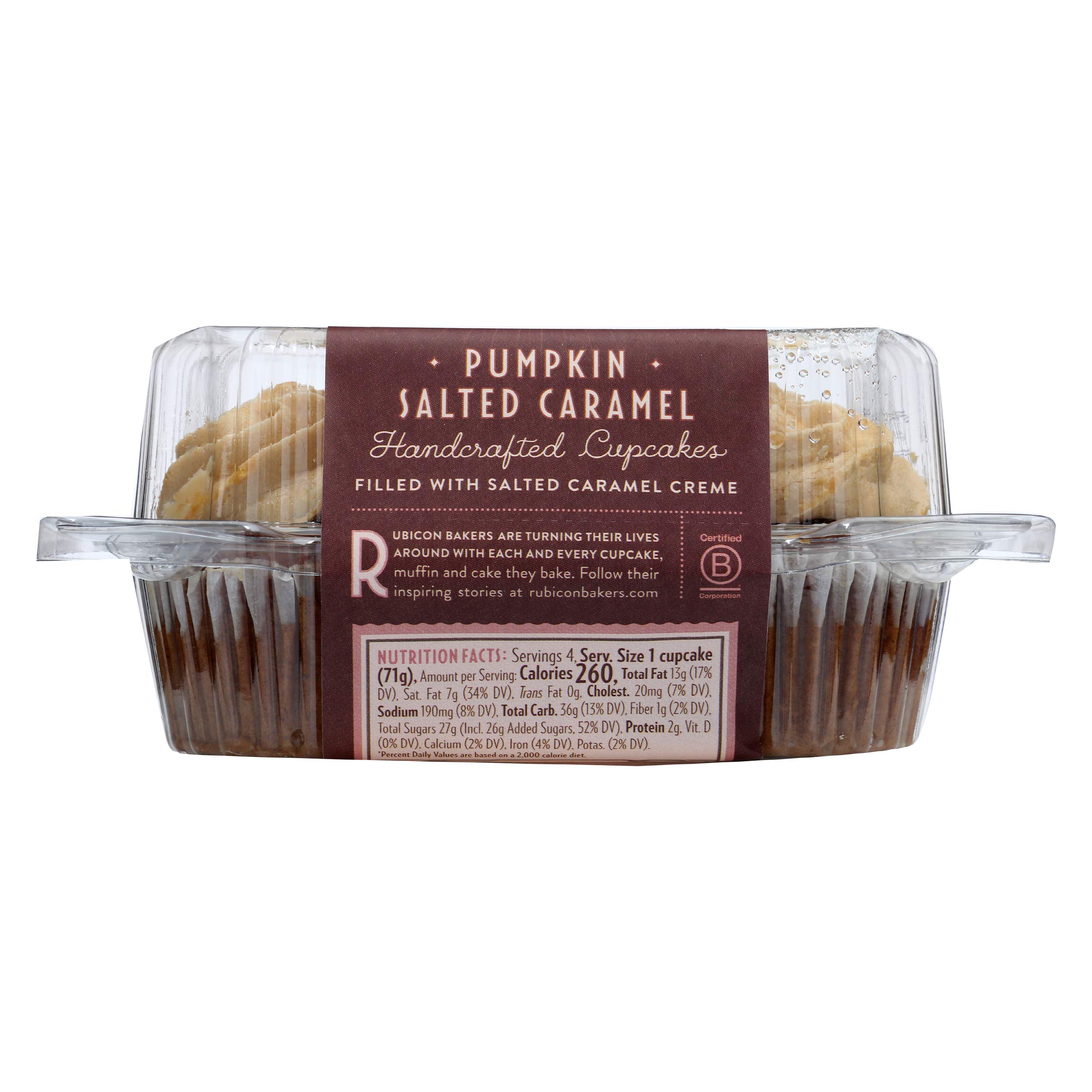 RUBICON BAKERY Handcrafted Pumpkin Salted Caramel Cupcakes 4 Count