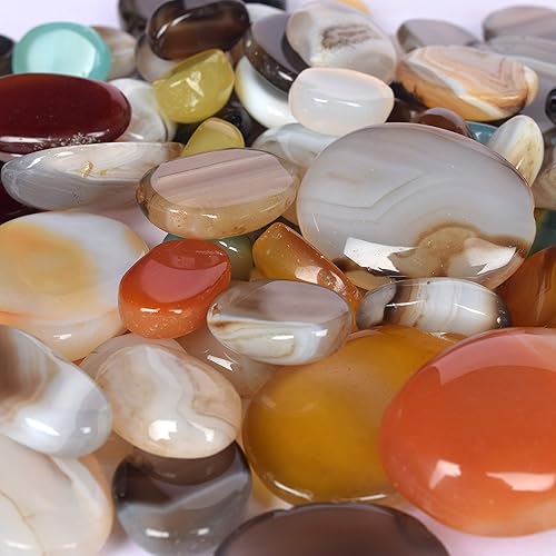 Miniatura 4 de Real Gems Piedra de cabujón ovalada de ónix multicolor natural, piedra natal de diciembre, piedra preciosa suelta de ónix para hacer joyas