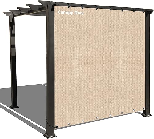 Alion Home Panel de privacidad para sombra solar con ojales en 2 lados para patio, toldo, ventana, pérgola, porche o cenador (6 x 8 pies, beige