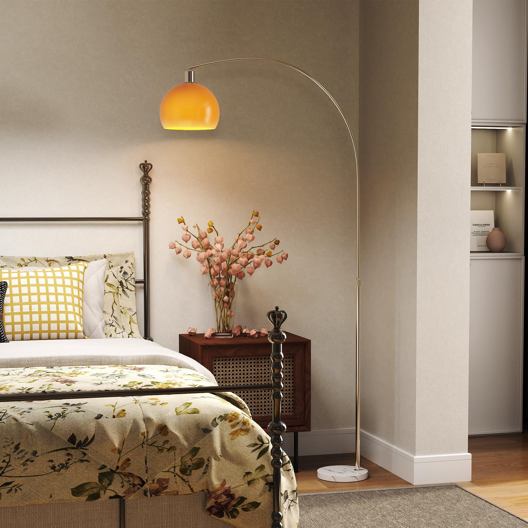 HOMCOM Floor Lamp - Orange - Foot Switch