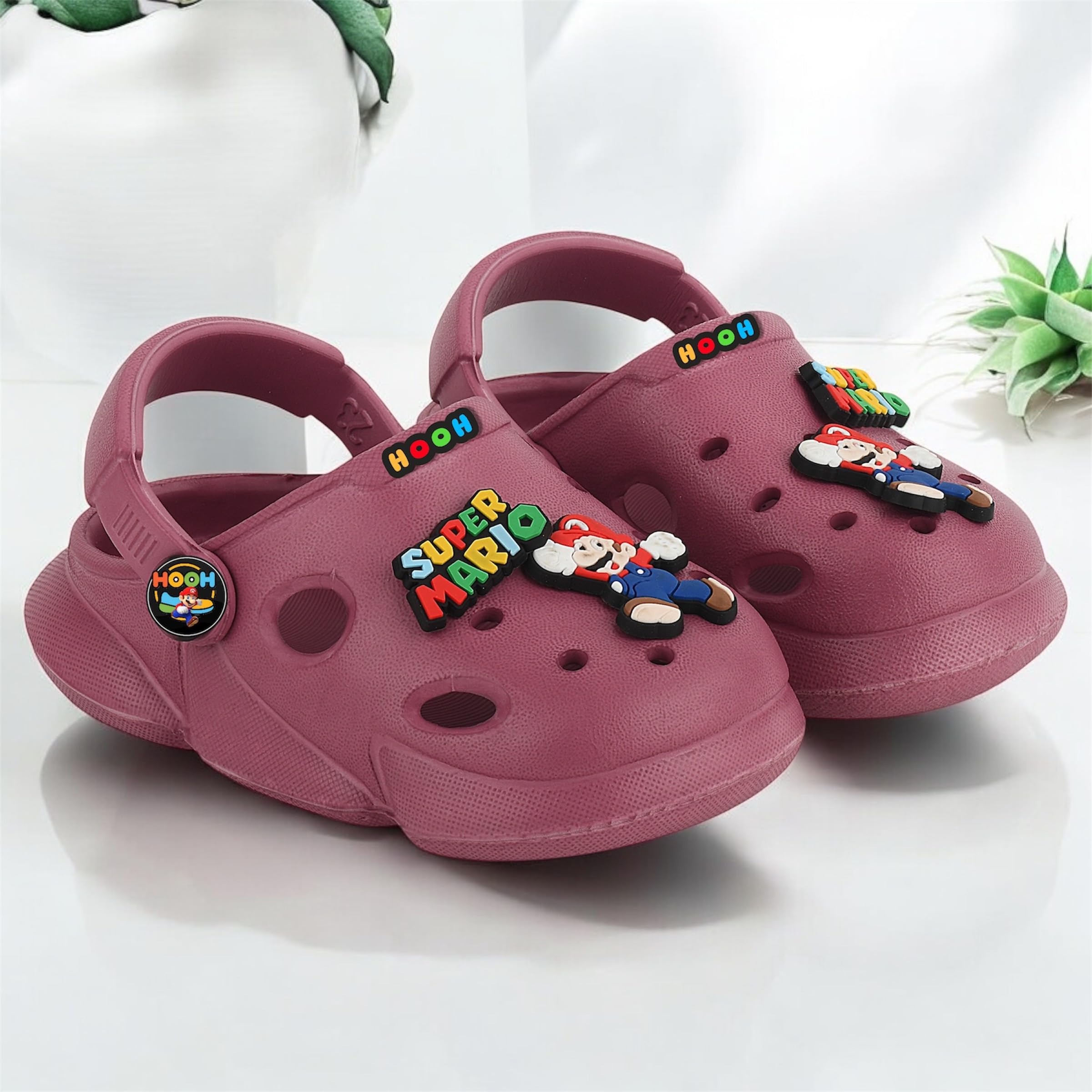 HOOH Unisex Kids Clogs Soft Material Comfortable Summer Footwear for Baby Boys and Girls for Age 0 Months to 5 Years (Onion, UK Footwear Size System, Toddler, Age Range, Medium, 0 Months, 6 Months)