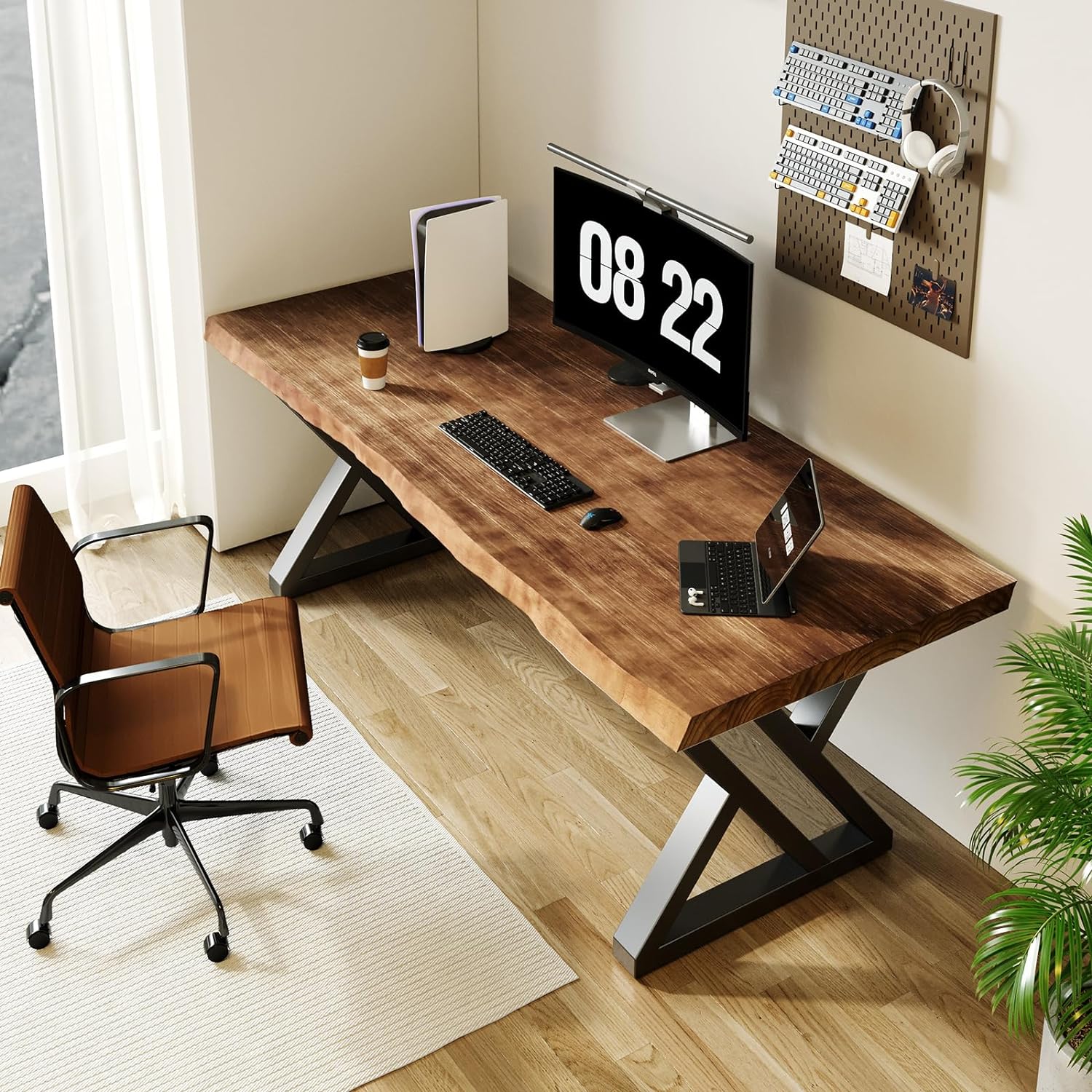 Amazon.com: QZYJKJ 55inch Solid Wood Desk Wide Home Office Desk