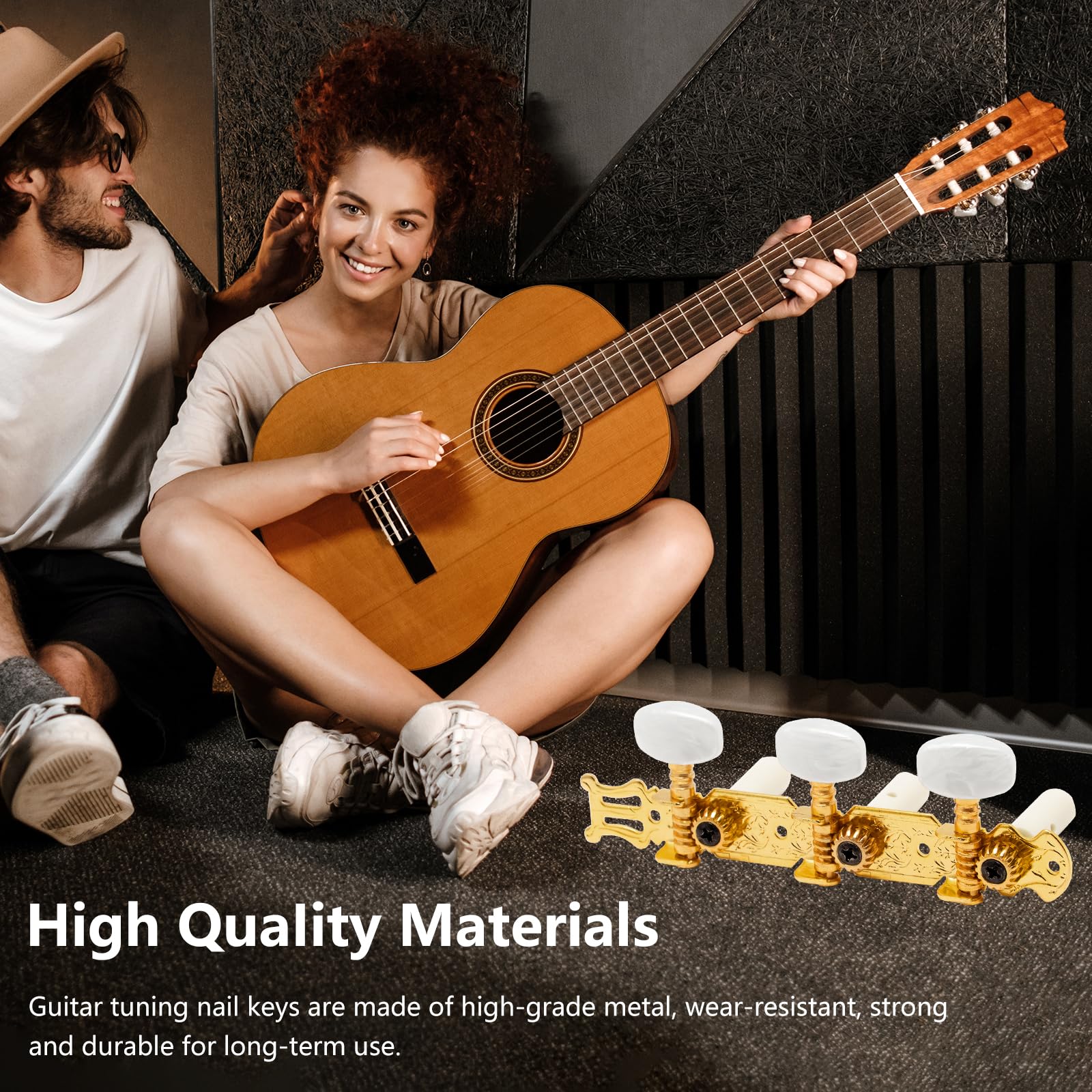 Set Piroli Accordatura Chitarra Classica - 2 Pezzi, 3L+3R, Teste Meccaniche In Metallo Con Viti - Foto 9