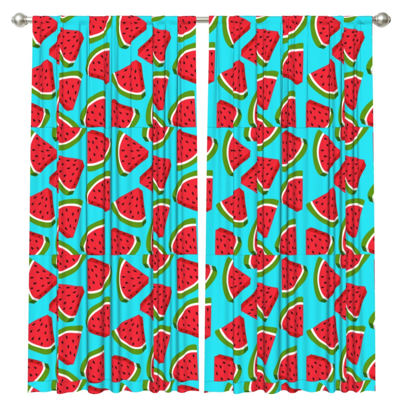 InOmak Fresh Watermelon, 2 Panels Window Curtains 52 x 84 Inch Blackout Curtains for Living Room Bedroom