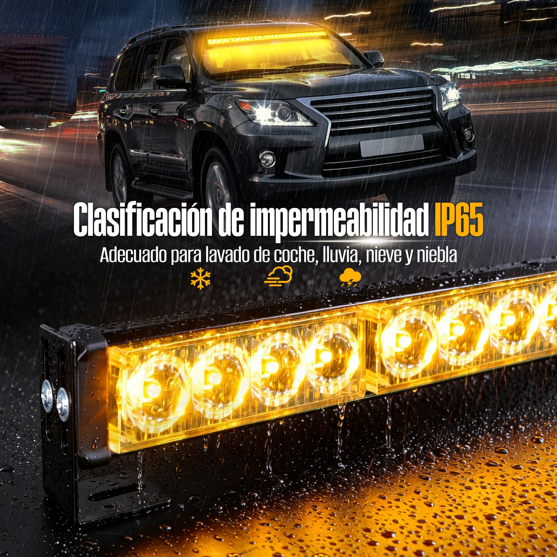 Luces estroboscópicas de emergencia, luces de advertencia direccionales, barra de flash, asesor de tráfico, seguridad LED para kit de cableado de ventana trasera