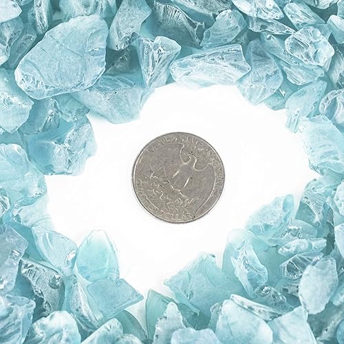 Miniatura 3 de CYS EXCEL Vidrio de mar azul claro esmerilado (4 libras, aproximadamente 6 tazas)  Múltiples opciones de color  Relleno de jarrón de vidrio