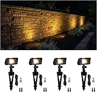 Vista 31 de Gardenreet Luz de inundación de latón macizo – Luz LED de lavado de pared de bajo voltaje para paisaje, 12 V, resistente al agua cableada al aire