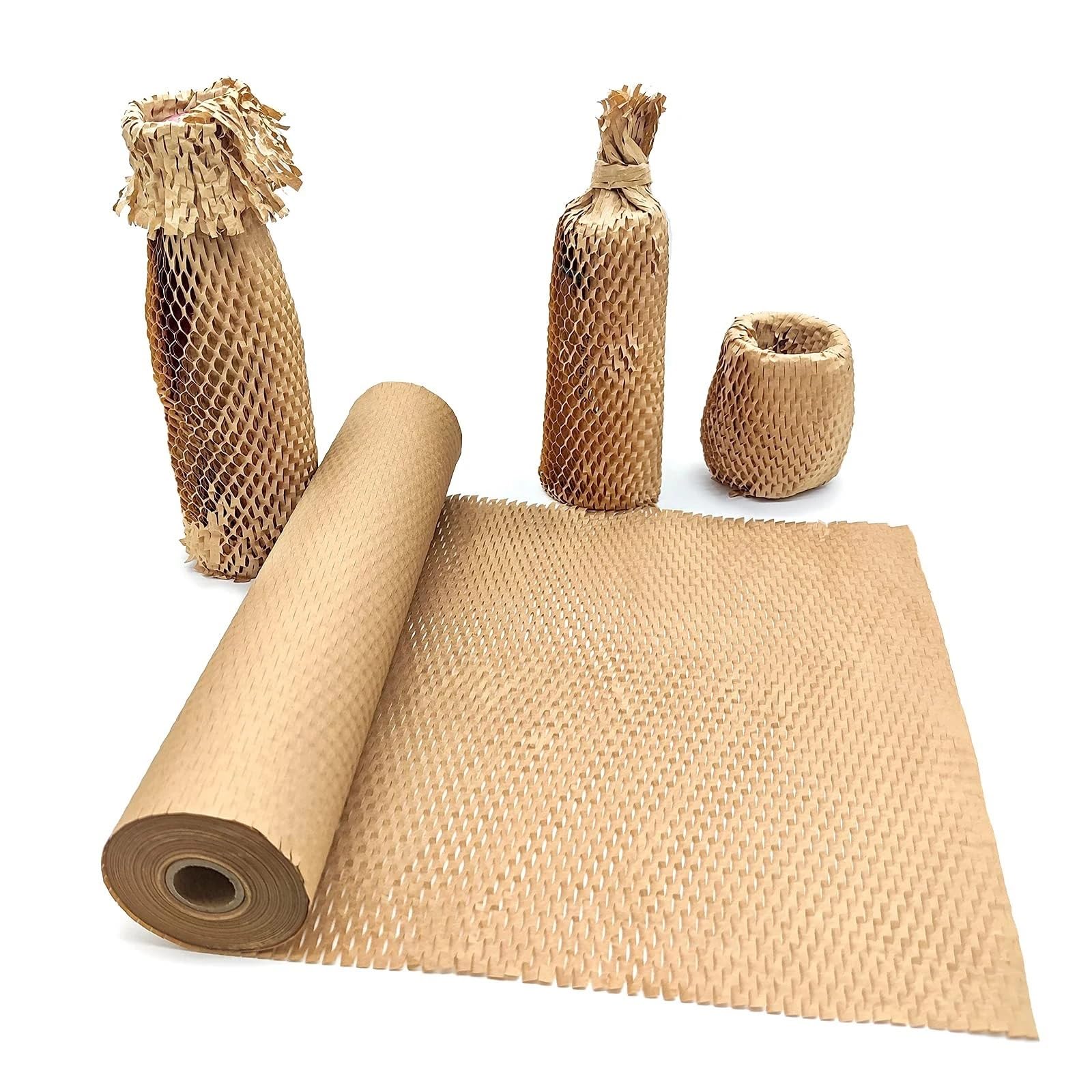 Papier pakowy o strukturze plastra miodu, Papier do pakowania prezentów w rolce wielokolorowy 30-50x500cm(Brown,50 * 500cm)