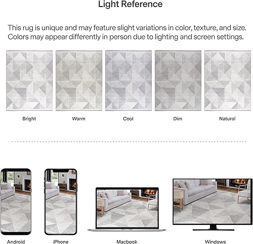 Miniatura 6 de ReaLife Rugs Alfombra Pasillo Lavable a Máquina - Sala de Estar Dormitorio Baño Cocina Entrada Oficina - Acolchada Pelo Bajo Resistente a Manchas