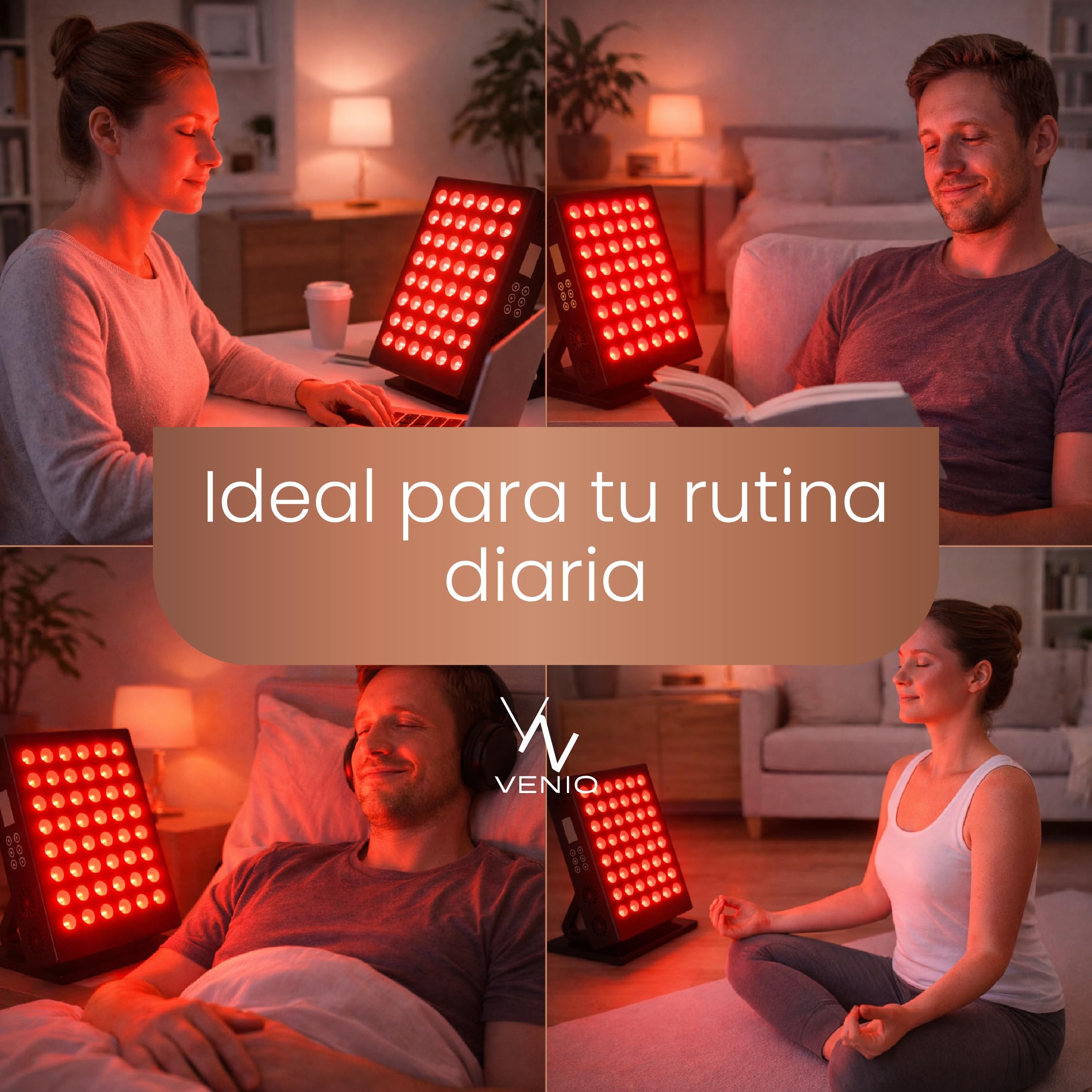 Panel de Luz Roja 660 nm e Infrarroja 850 nm- Terapia Luz Roja para Dolor Articular, Muscular y Piel - Lampara Infrarrojos para Tratamiento Facial y Corporal en Casa