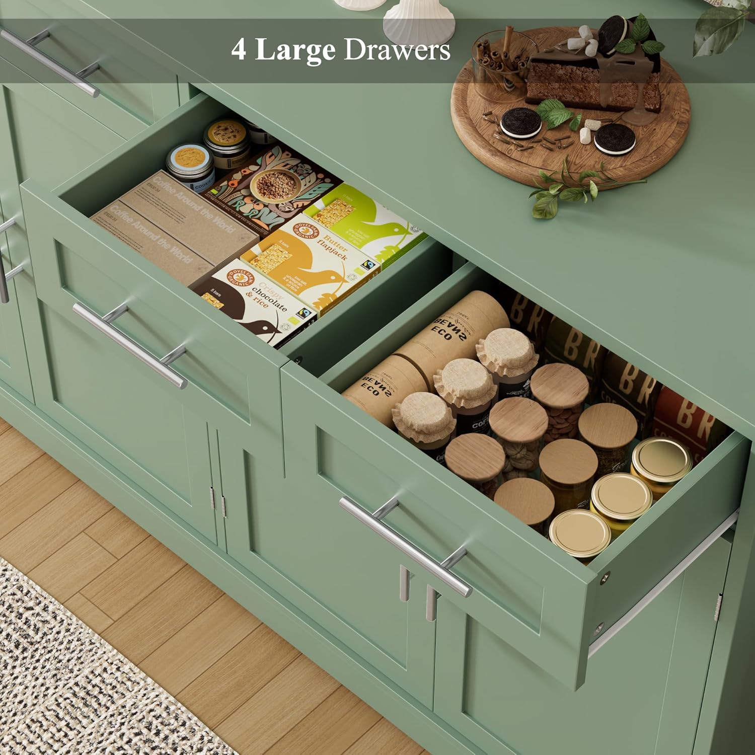 Open drawers of HOSTACK Sideboard