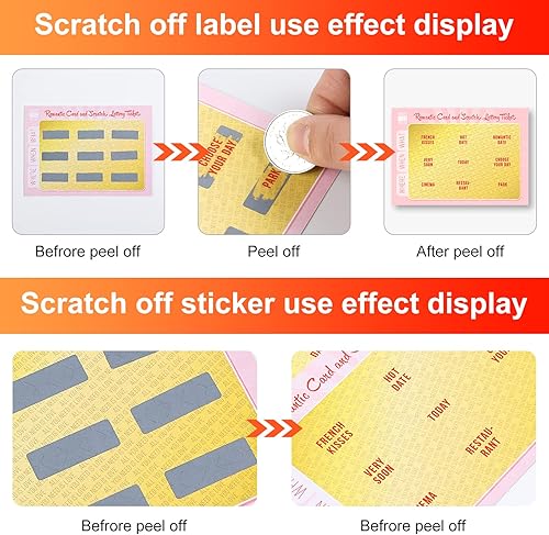 Miniatura 7 de Qrikko Adhesivo para rascar de 0.39 x 1.18 pulgadas, 1000 unidades, color gris, autoadhesivo, para rascar, juegos de tarjetas