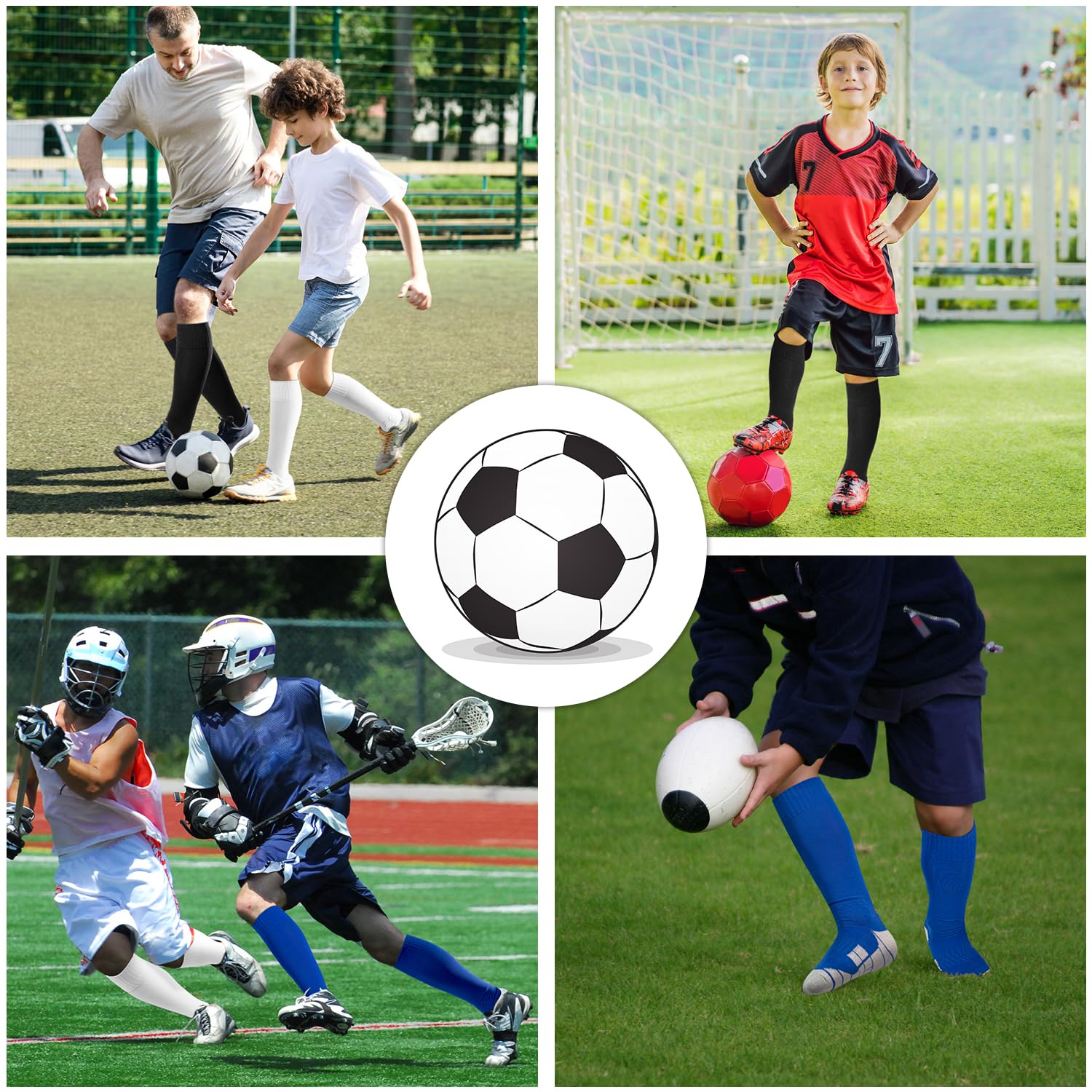 Calzini da calcio, 1 paio, calzini da calcio, per bambini, 30-47, calzettoni da calcio alti al ginocchio, per ragazzi e ragazze, calzini lunghi sportivi per rugby, basket, hockey, corsa,