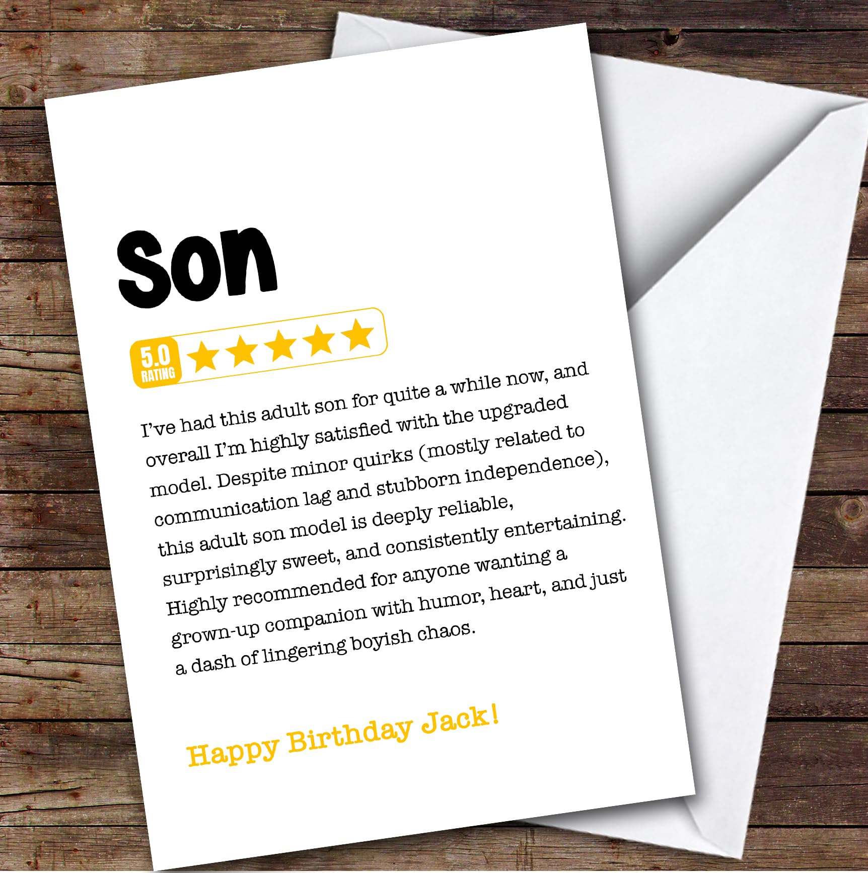 TCZ Funny Any Review Birthday Card Personalised Son Custom Card Personalised Cards, For Son, For Him, Funny, Birthday