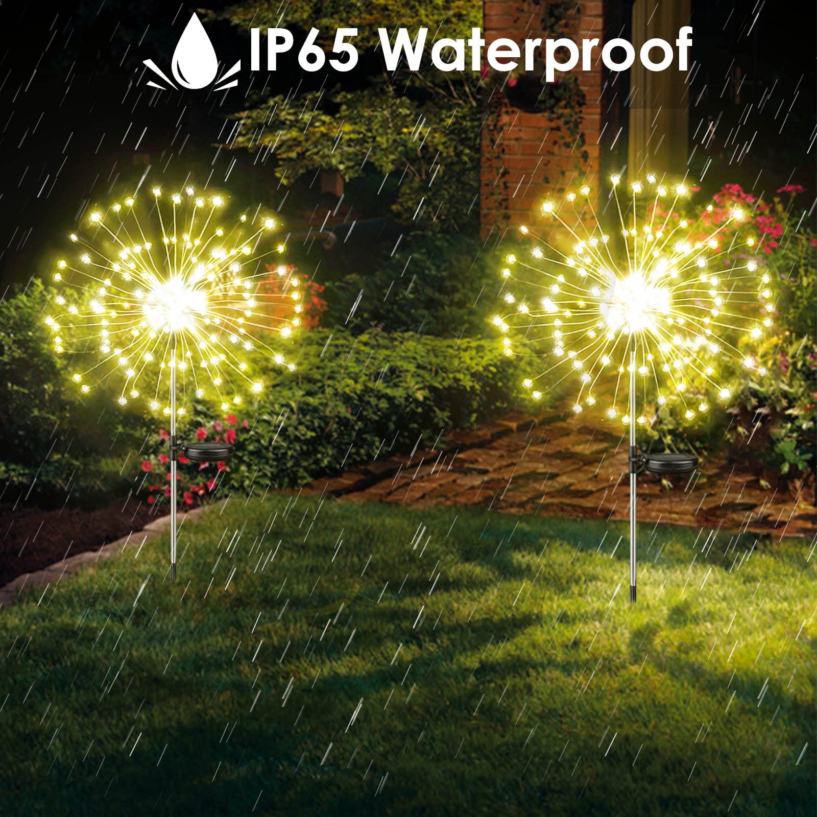 Anorlite Luci Solari Da Giardino 4 Pezzi - 120 LED, 12m, 8 Modalità, IP65, Multicolore - Per Alberi, Feste E Matrimoni - 3