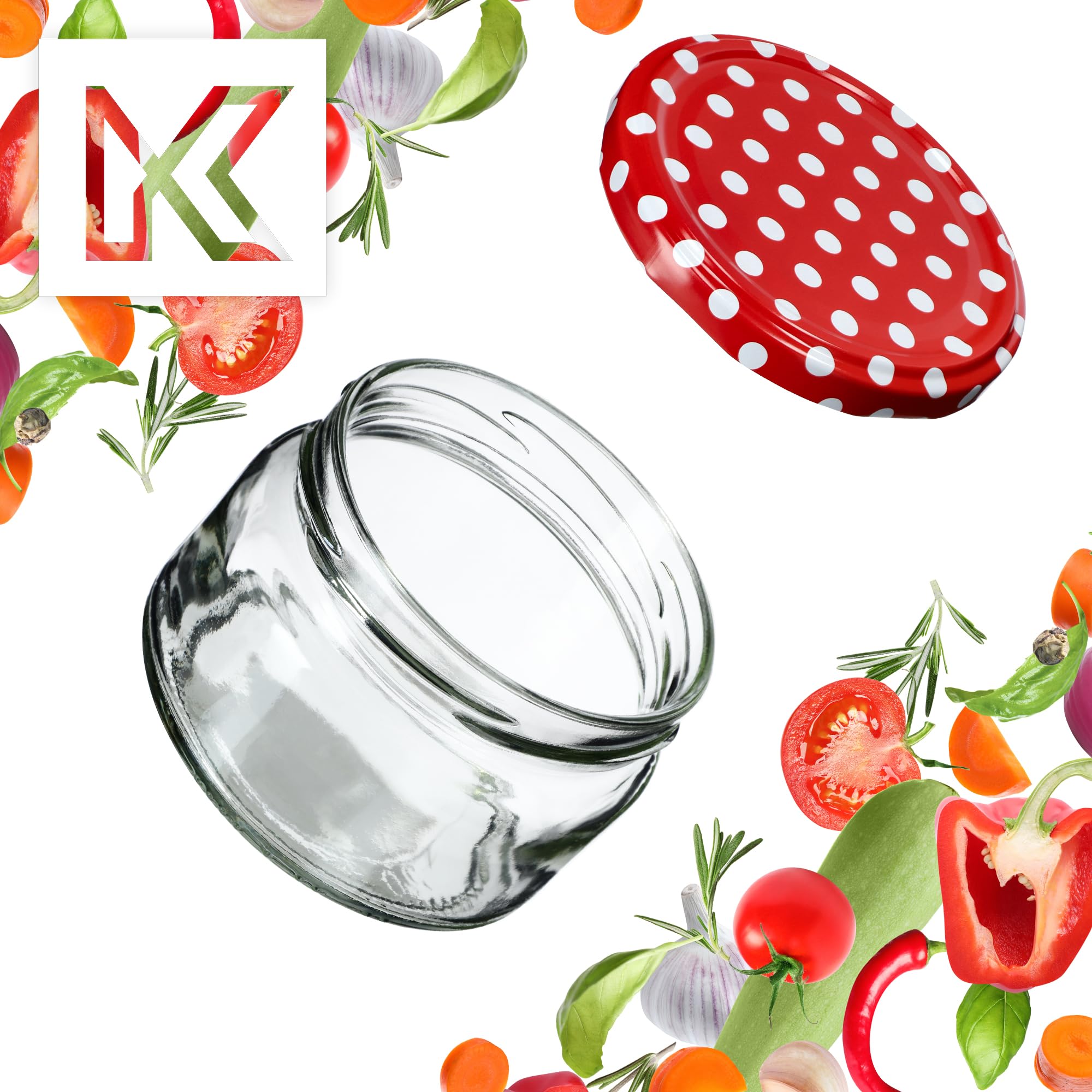 KADAX Set di 100 vasetti per marmellata in vetro 250ml Ø82 – tappo a vite ermetico, per marmellate, miele, confetture e bomboniere