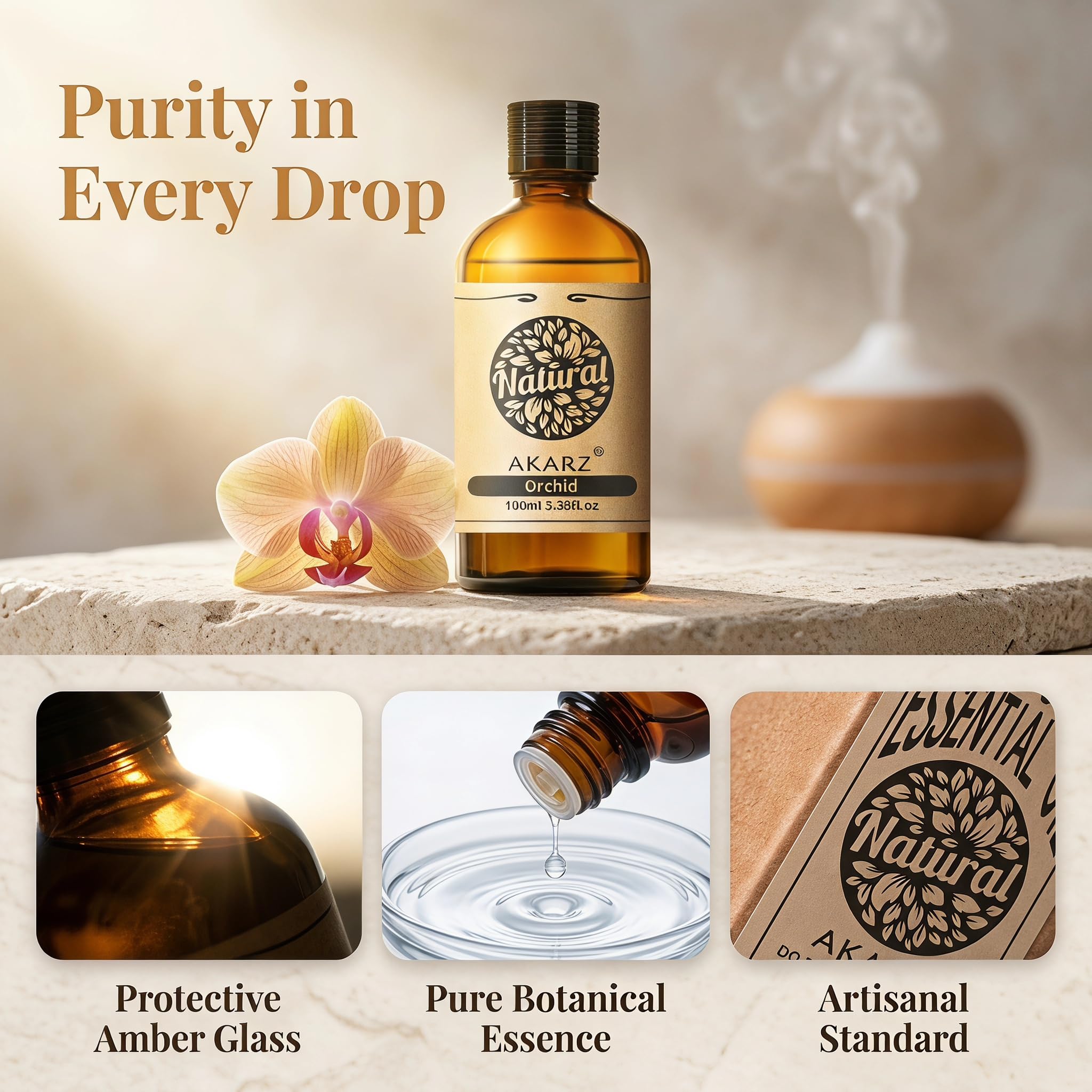 AKARZ 100ml Olejek esencjny z Lotosa - Naturalny olejek aromatyczny do dyfuzorów, lamp aromatycznych i aromatów pomieszczeń