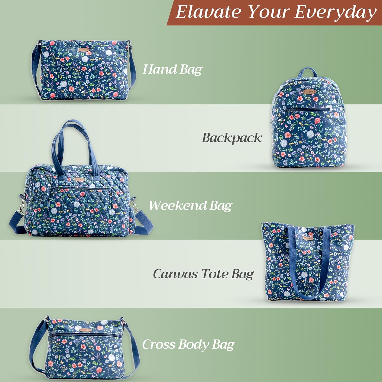 Maison d' Hermine Shopping Bags Cotton Quilted Tote Bag Zipper Pockets Small Pouch Reusable Grocery Bag Mothers day Gifts