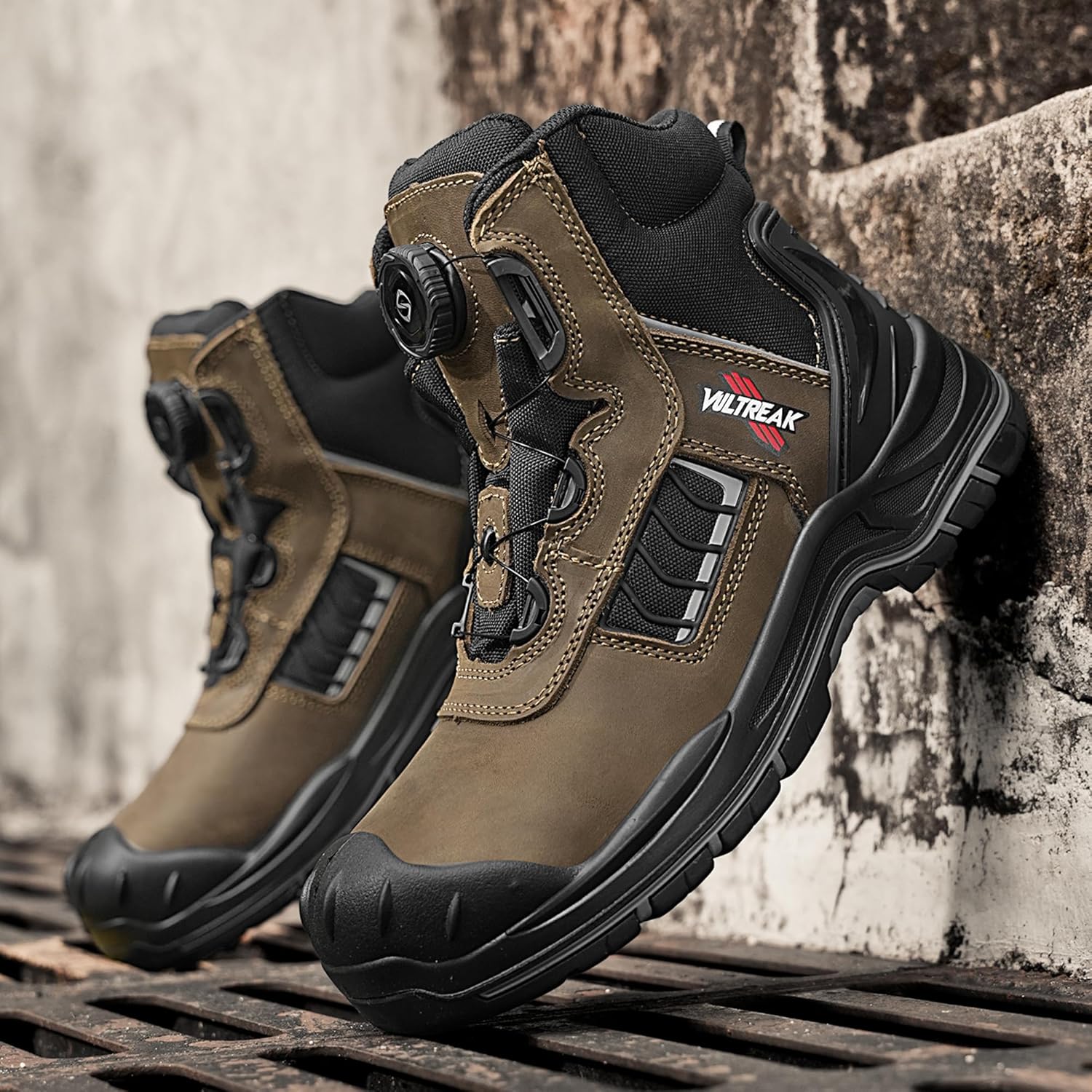 Composite Toe Work Boots for Men and Women – Exceeds Steel Toe Protection, Quick Fit System, Kevlar Puncture-Resistant Midsole, S3 HRO Certified, Heat-Resistant, Waterproof, Rubber Slip-Resistant Outsole, Safety Shoes for Industrial & Welding Use - Image 3